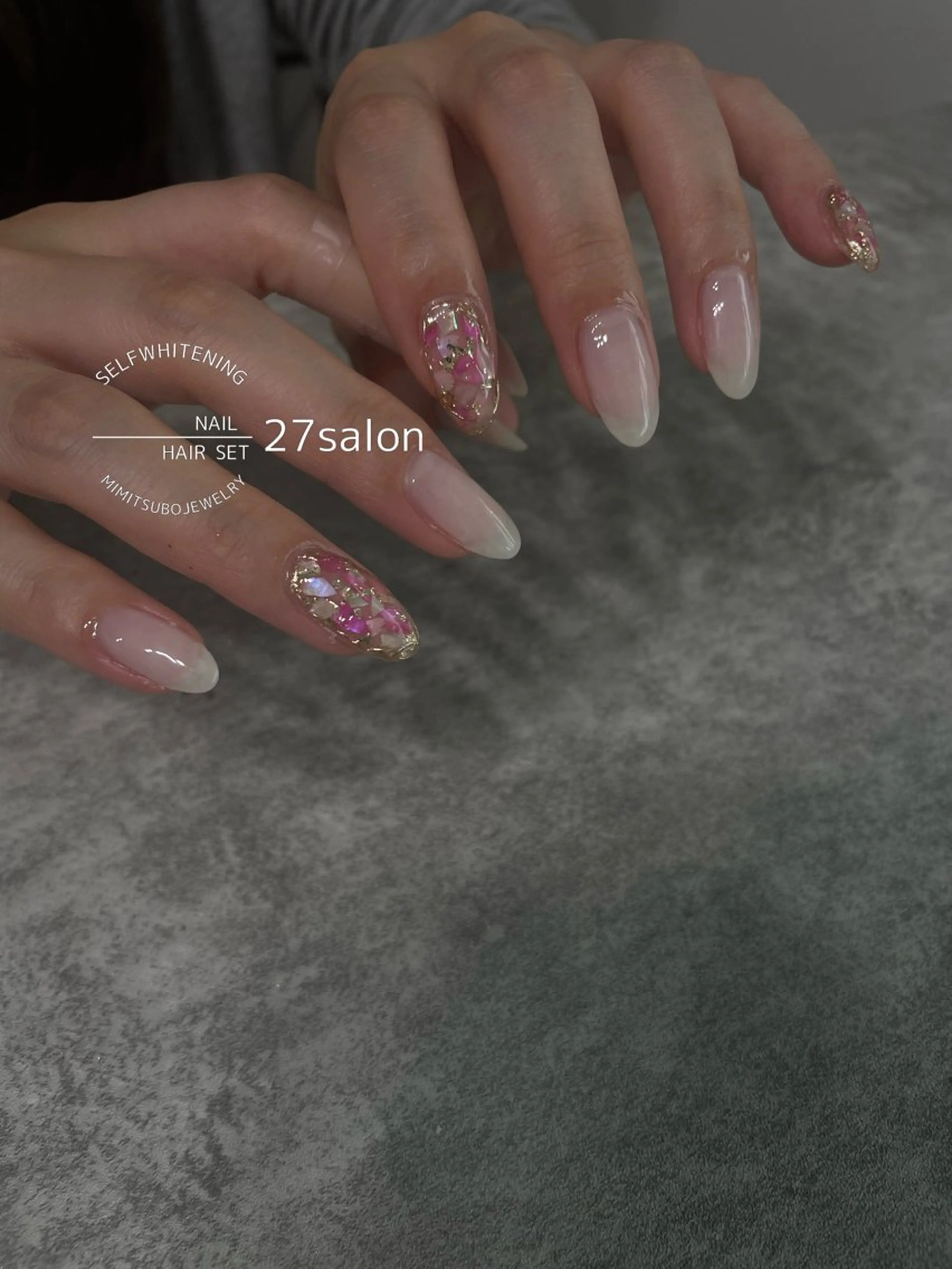 ネイル ピンク ハンドネイル 27salon yuinaのネイルデザイン