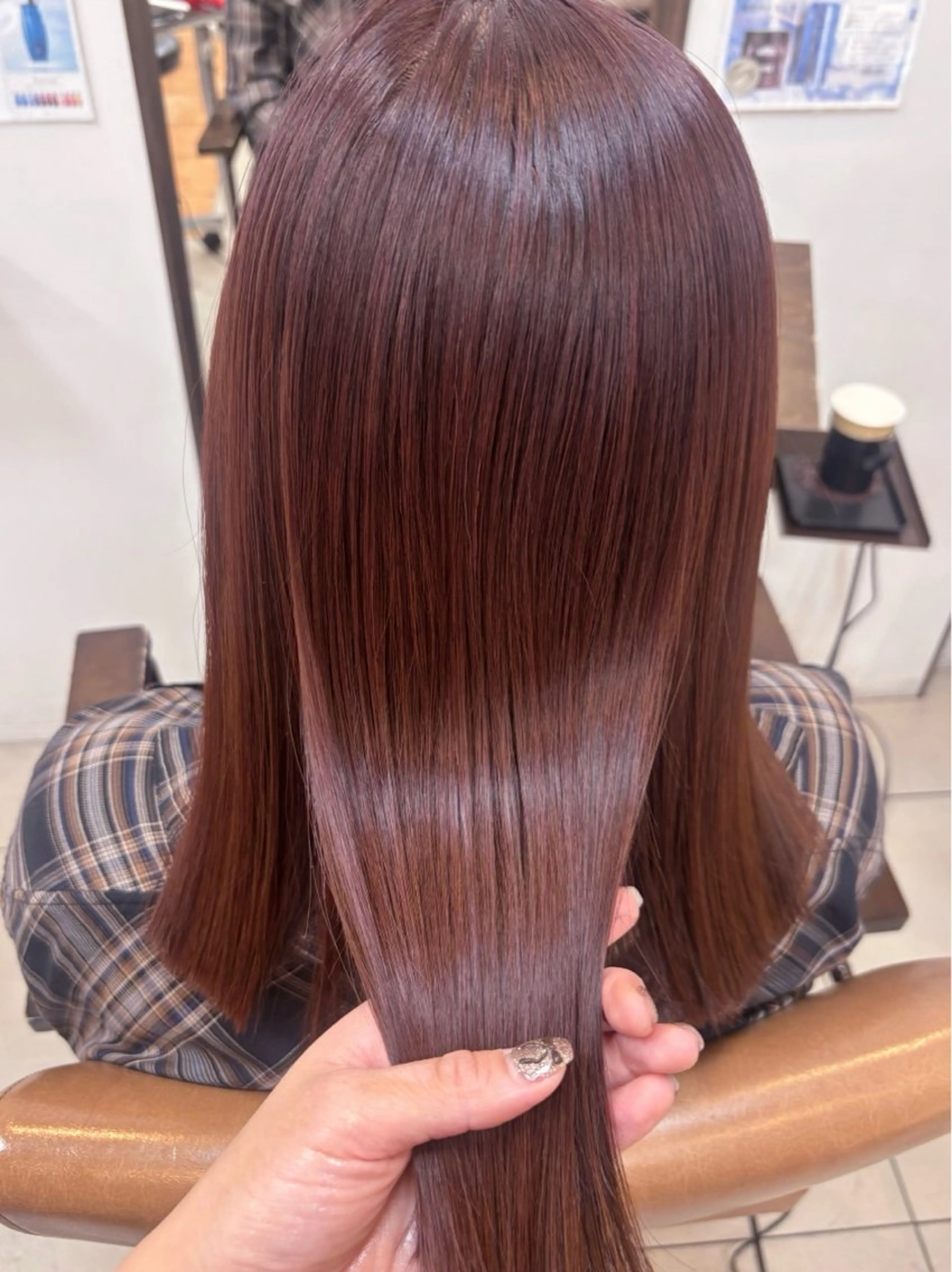 ミディアム カラー ブラウンカラー ピンクカラー ピンクブラウン 髪質改善 トリートメント ヘアカラー トリートメント 頭皮×髪質改善 透明感カラー💎中村のヘアスタイル