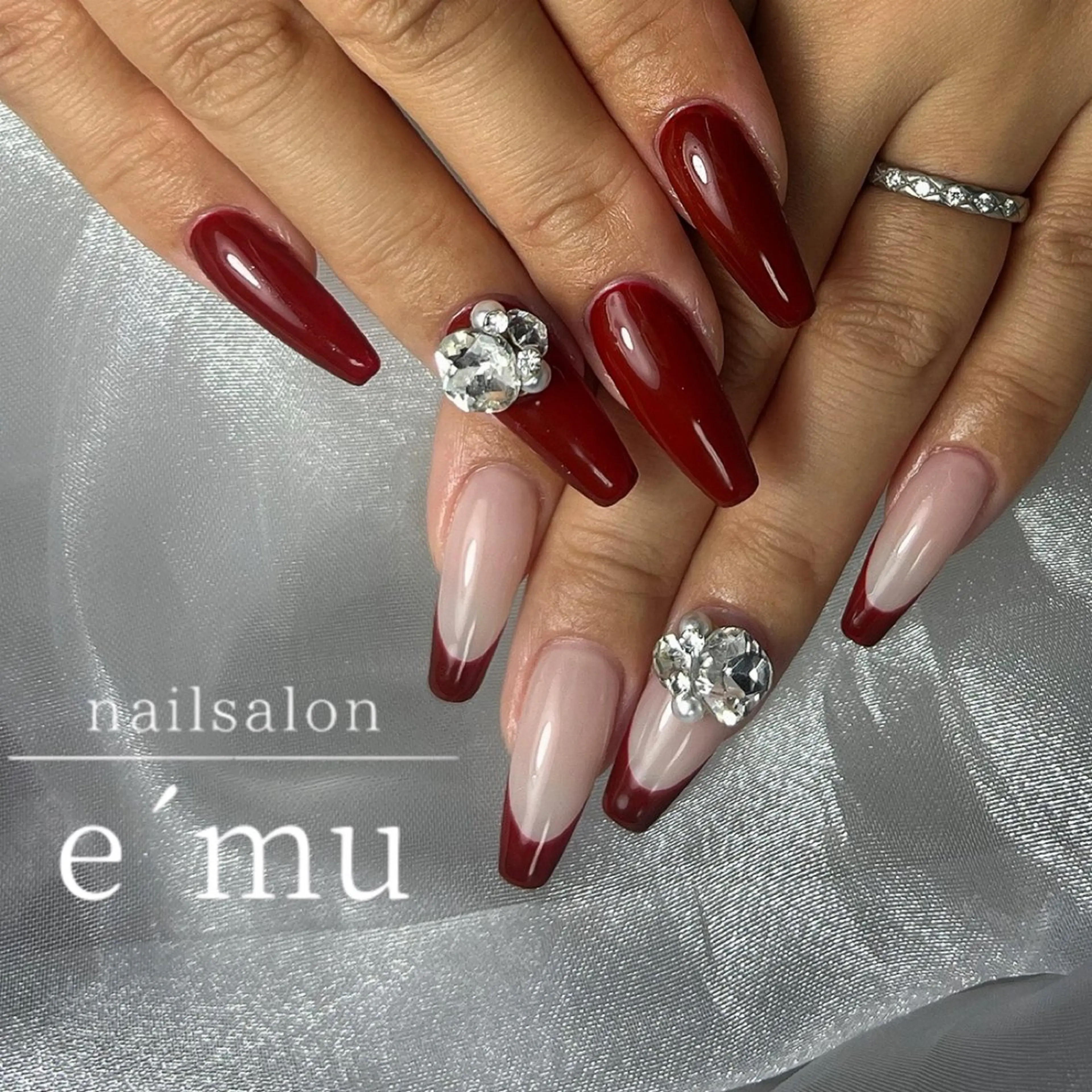 ネイル ボルドー フレンチネイル nailsalon e´muのネイルデザイン