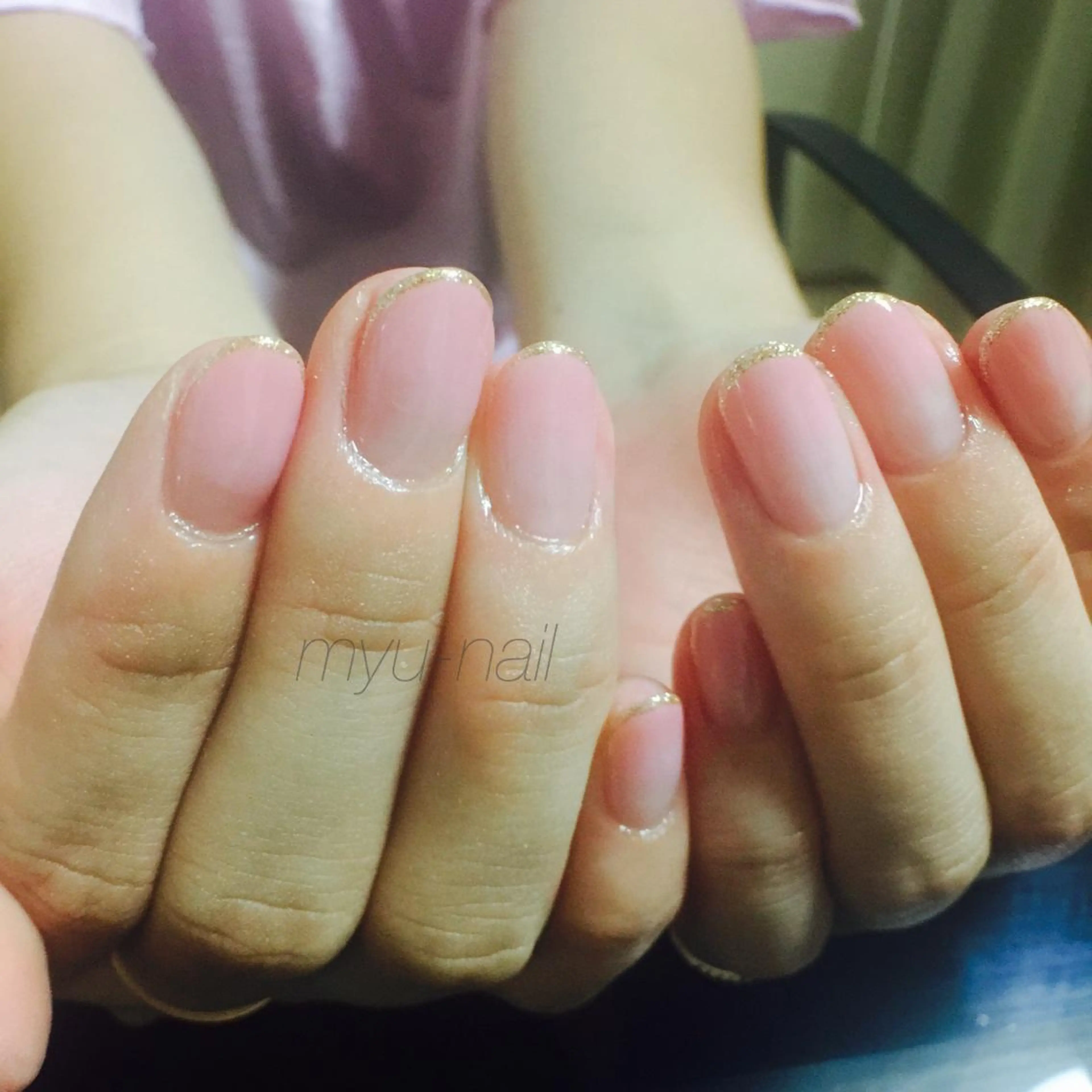 ネイル グラデーション ピンク シンプルネイル ハンドネイル ホームサロン myu-nailのネイルデザイン