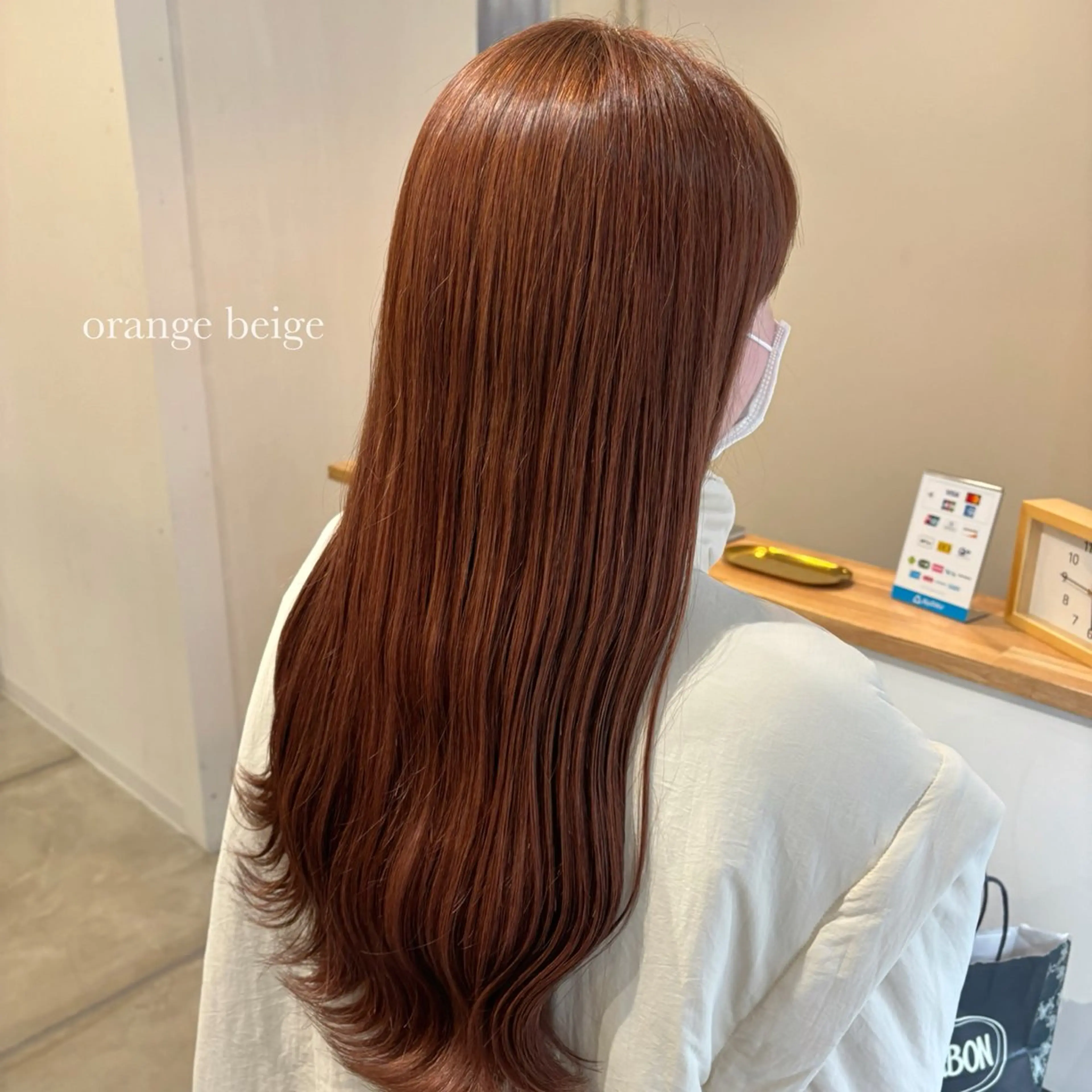 ロング カラー ベージュカラー オレンジ オレンジベージュ ヘアカラー ten.所属・mihiro 🎀のヘアスタイル