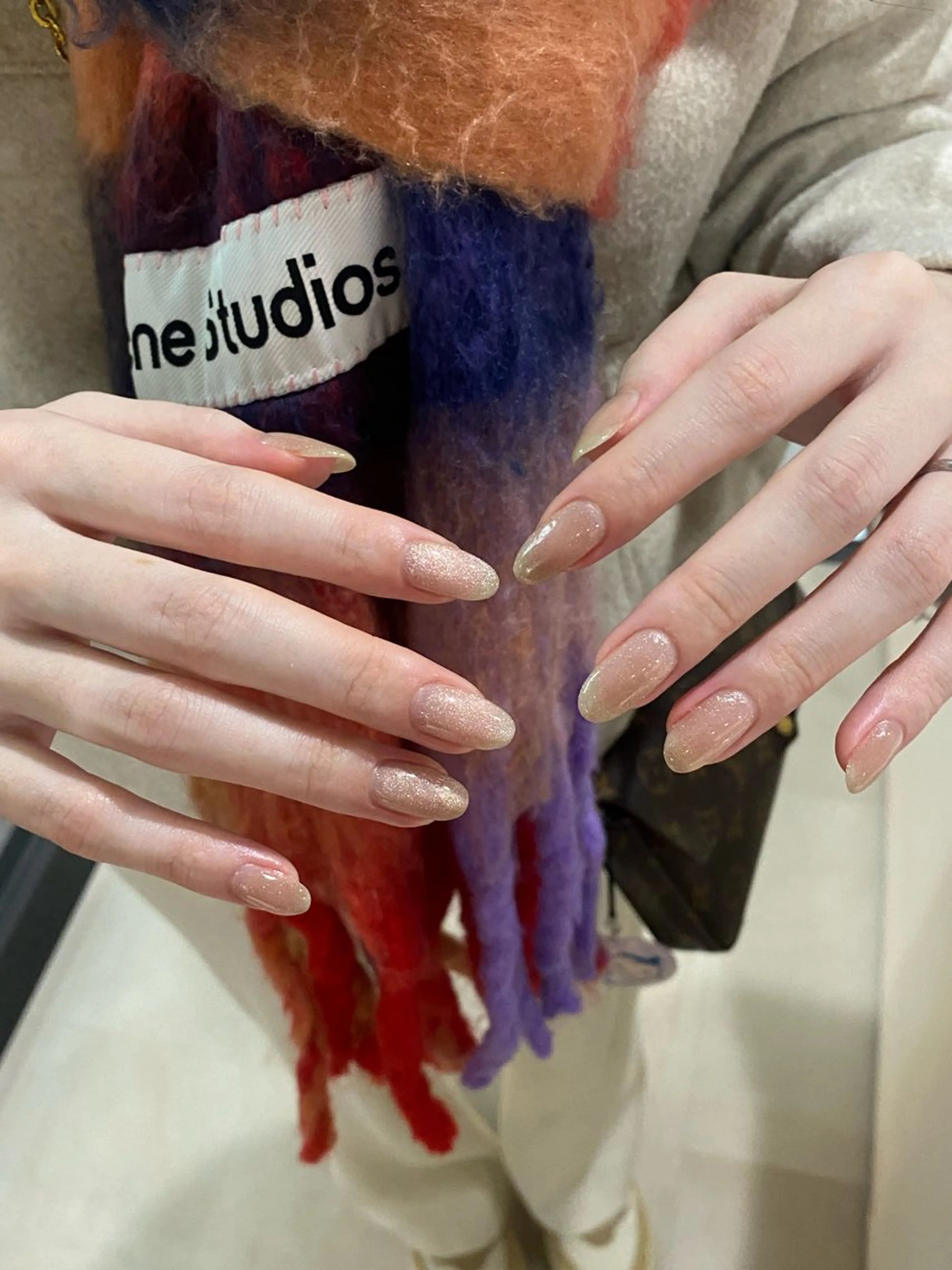 ネイル キラキラネイル マグネットネイル ピンク ハンドネイル effory所属・hinano 札幌大通りのネイルデザイン