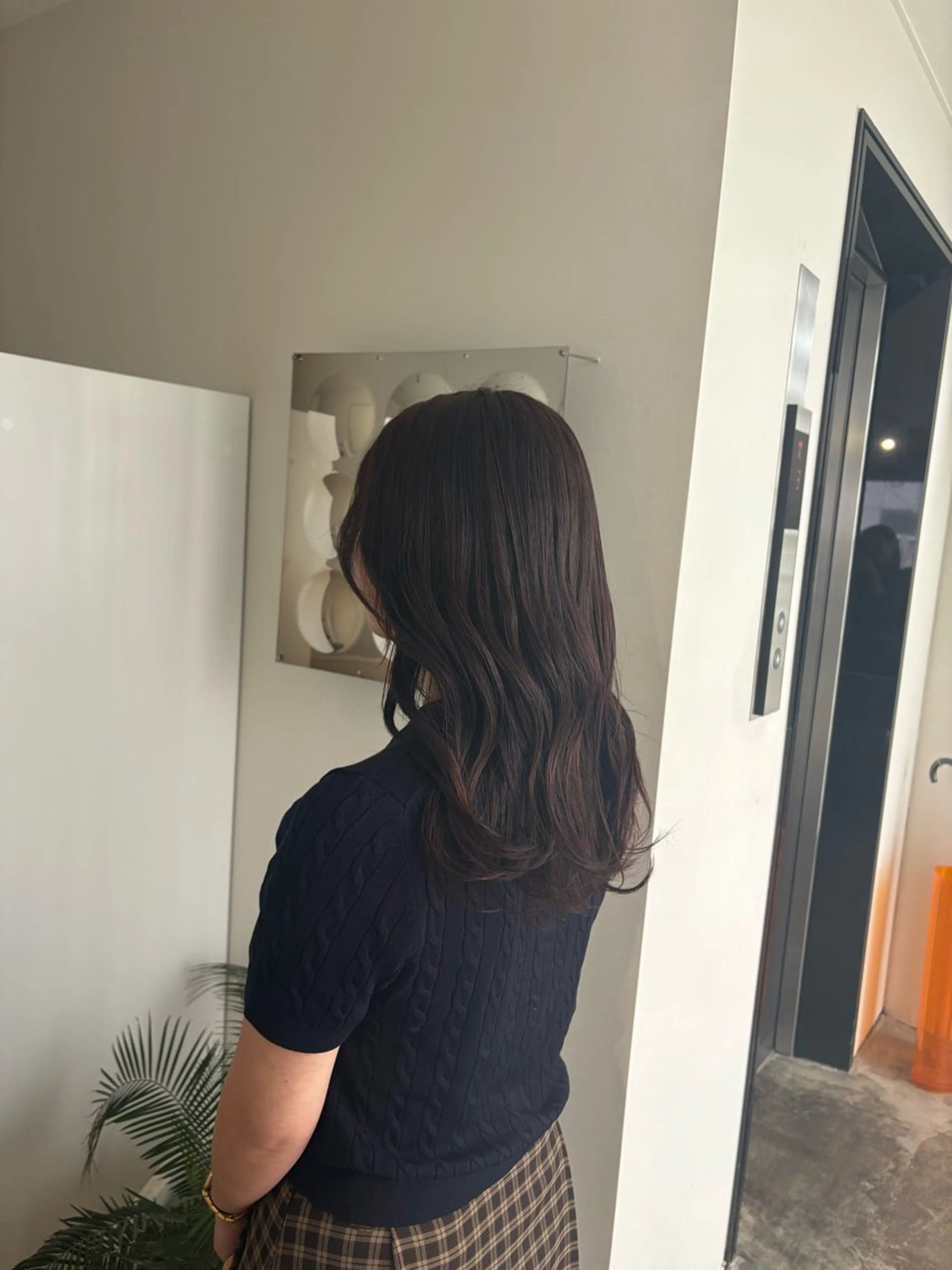 ロング カラー ボルドーカラー ブラウンカラー オレンジ オレンジブラウン ピンクカラー カット ヘアカラー トリートメント Jr.スタイリスト ヨシノヒメカのヘアスタイル