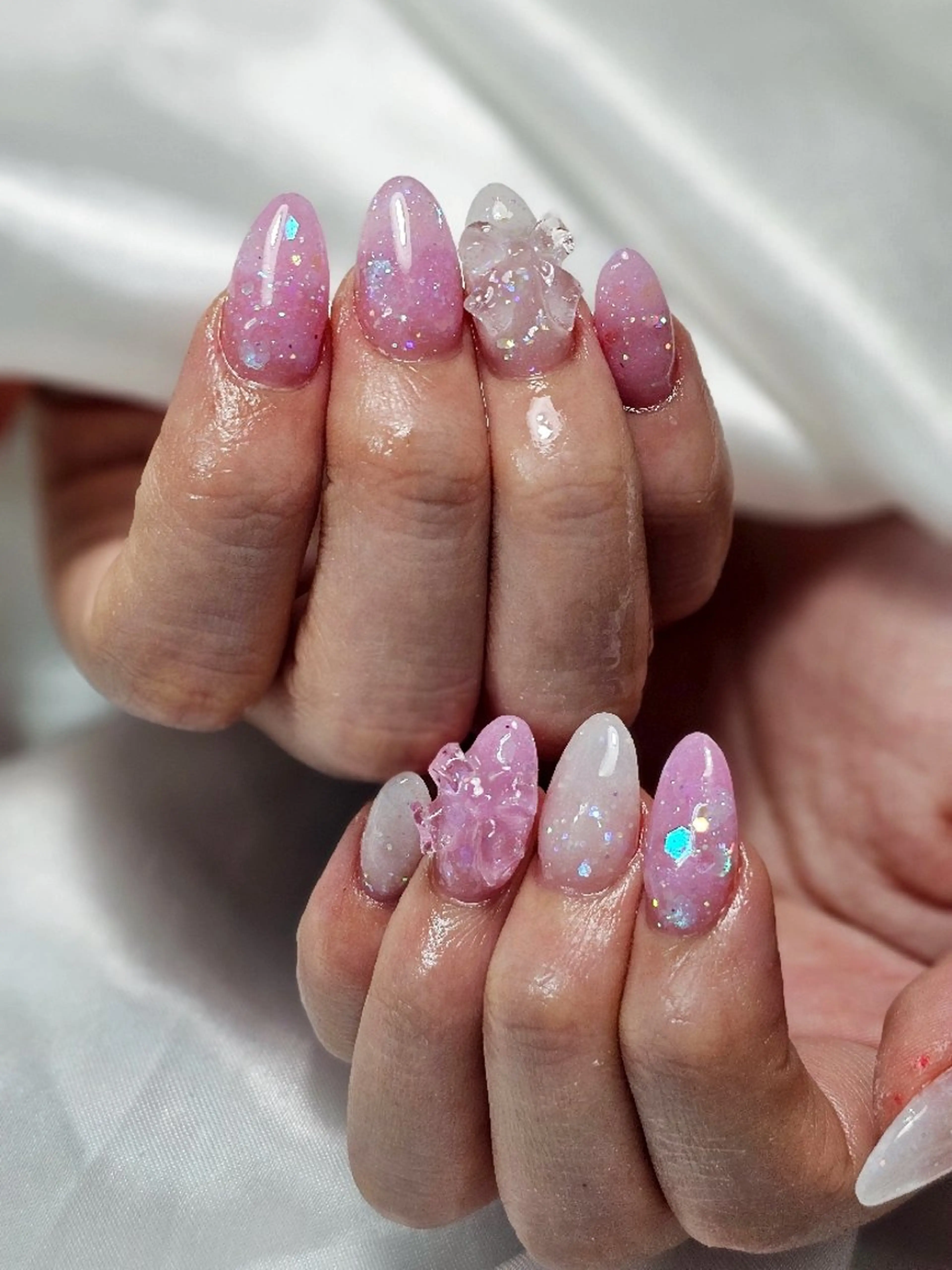 ネイル 成人式 スカルプネイル Ra: Nail所属・Ra: nail    西新 韓国ネイルのネイルデザイン