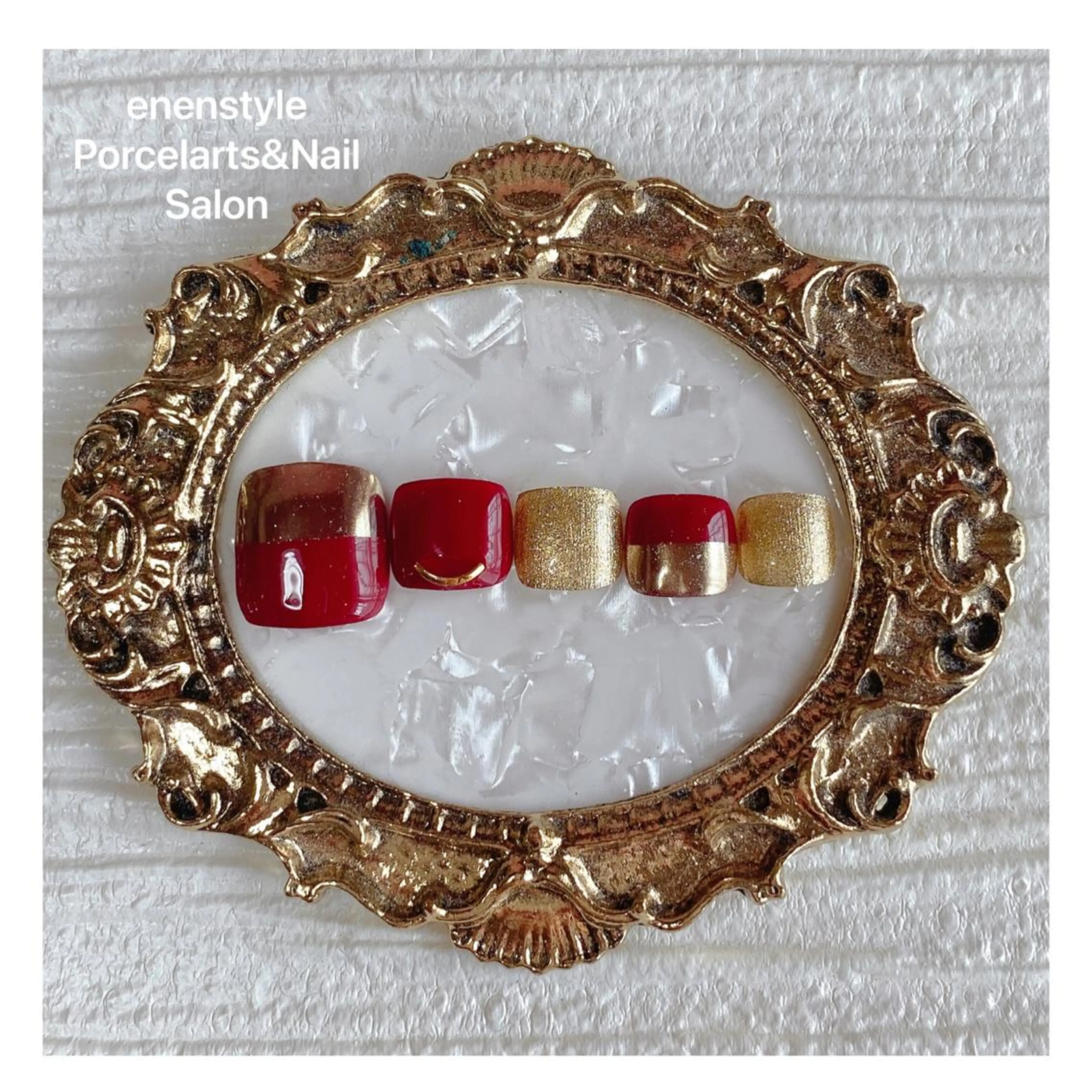 ミディアム ネイル ハンドネイル フットネイル 👑enen style👑のネイルデザイン