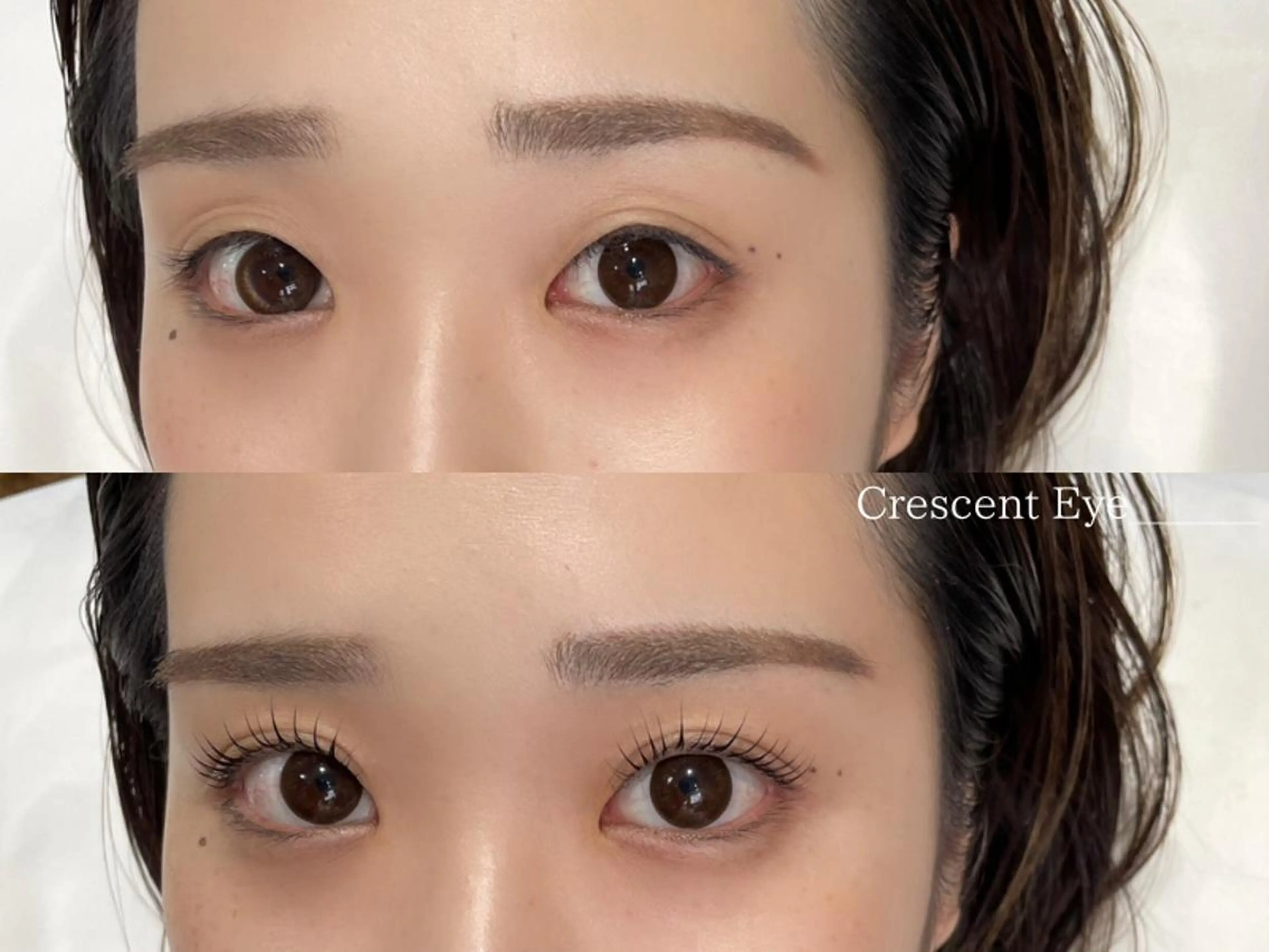 マツエク・マツパ 束感まつ毛 パリジェンヌラッシュリフト まつげパーマ 一重×まつ毛パーマ Crescent Eye 吉祥寺のマツエク・マツパデザイン