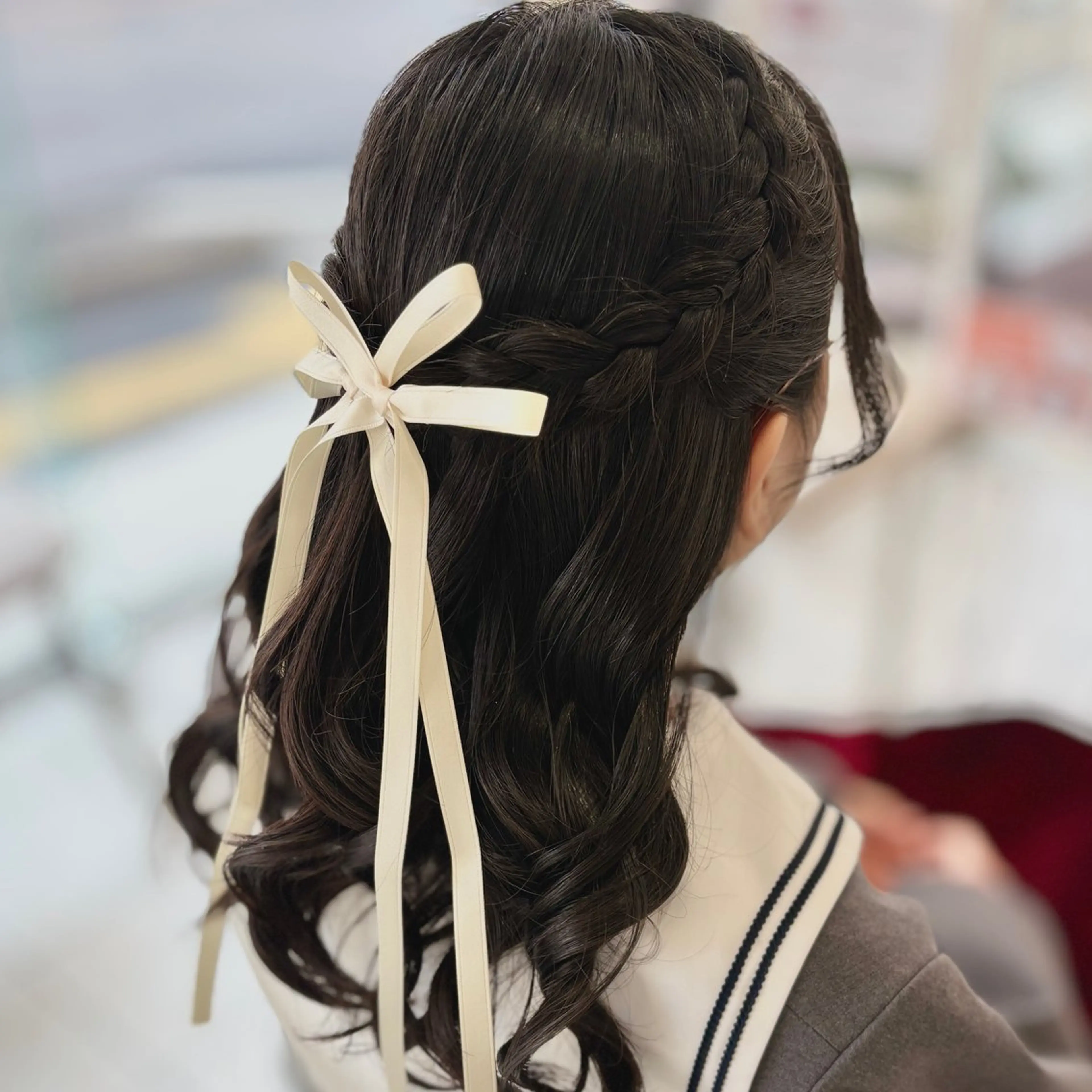 セミロング ヘアアレンジ ヘアセット ブリーチ/ヘアセット 【𝙍𝙞𝙣𝙤】のヘアスタイル