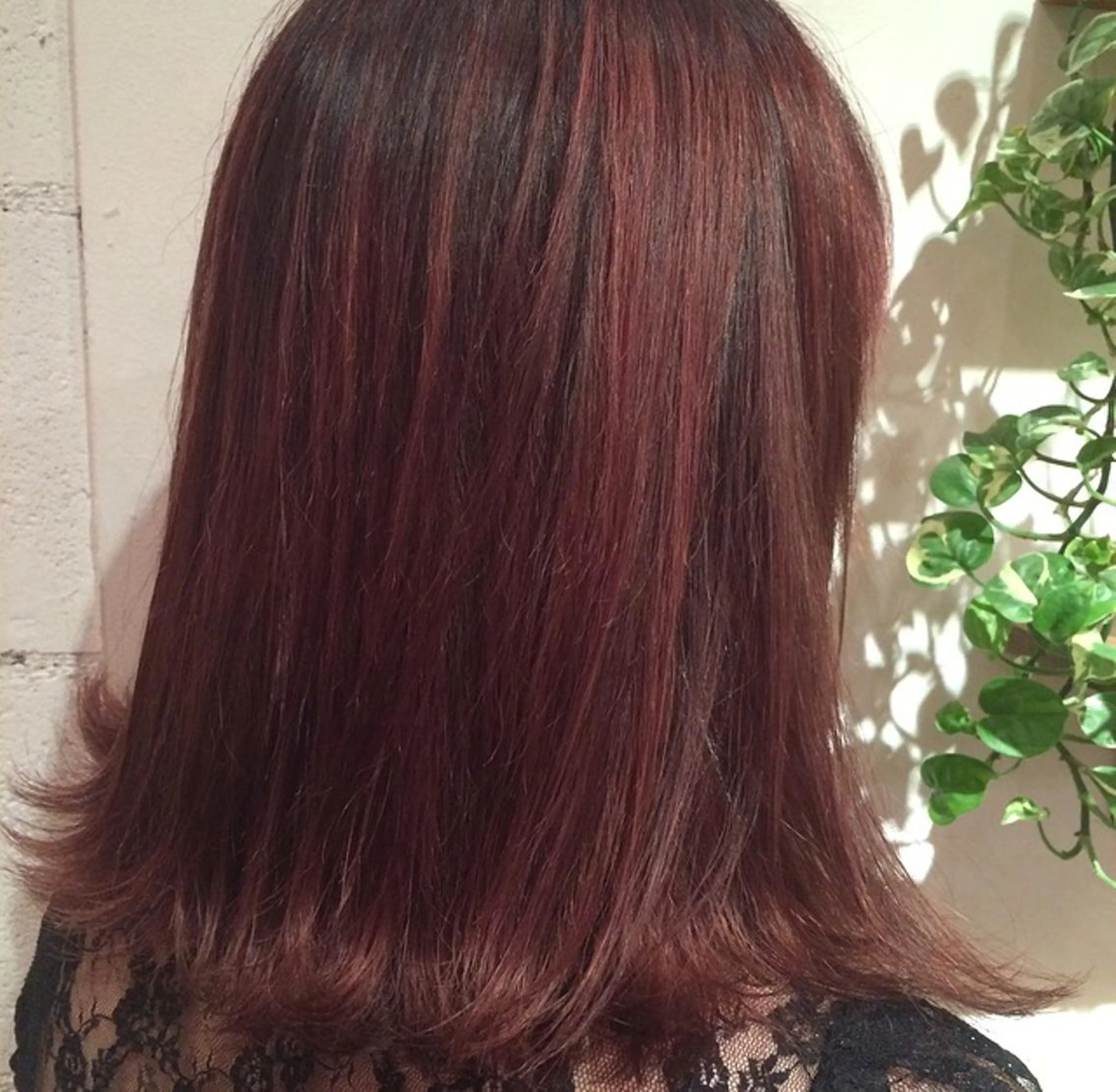 ミディアム カラー ハイライトカラー レッドカラー ハイライト emme エミィ/立川のヘアスタイル