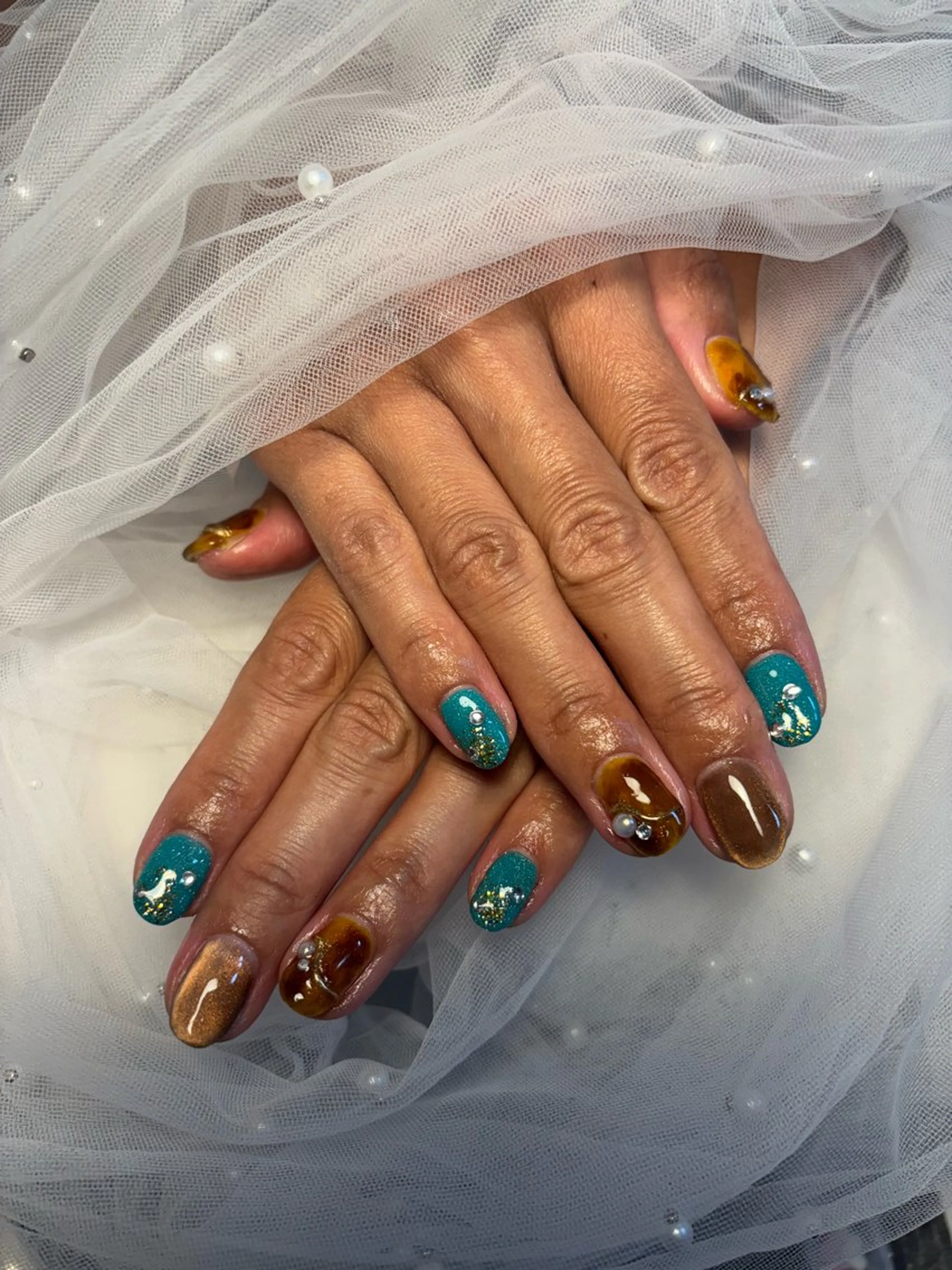 ネイル フラッシュネイル フットネイル フレンチネイル ジェルネイル ガラスフレンチ ハンドネイル Nail salon Natulalのネイルデザイン