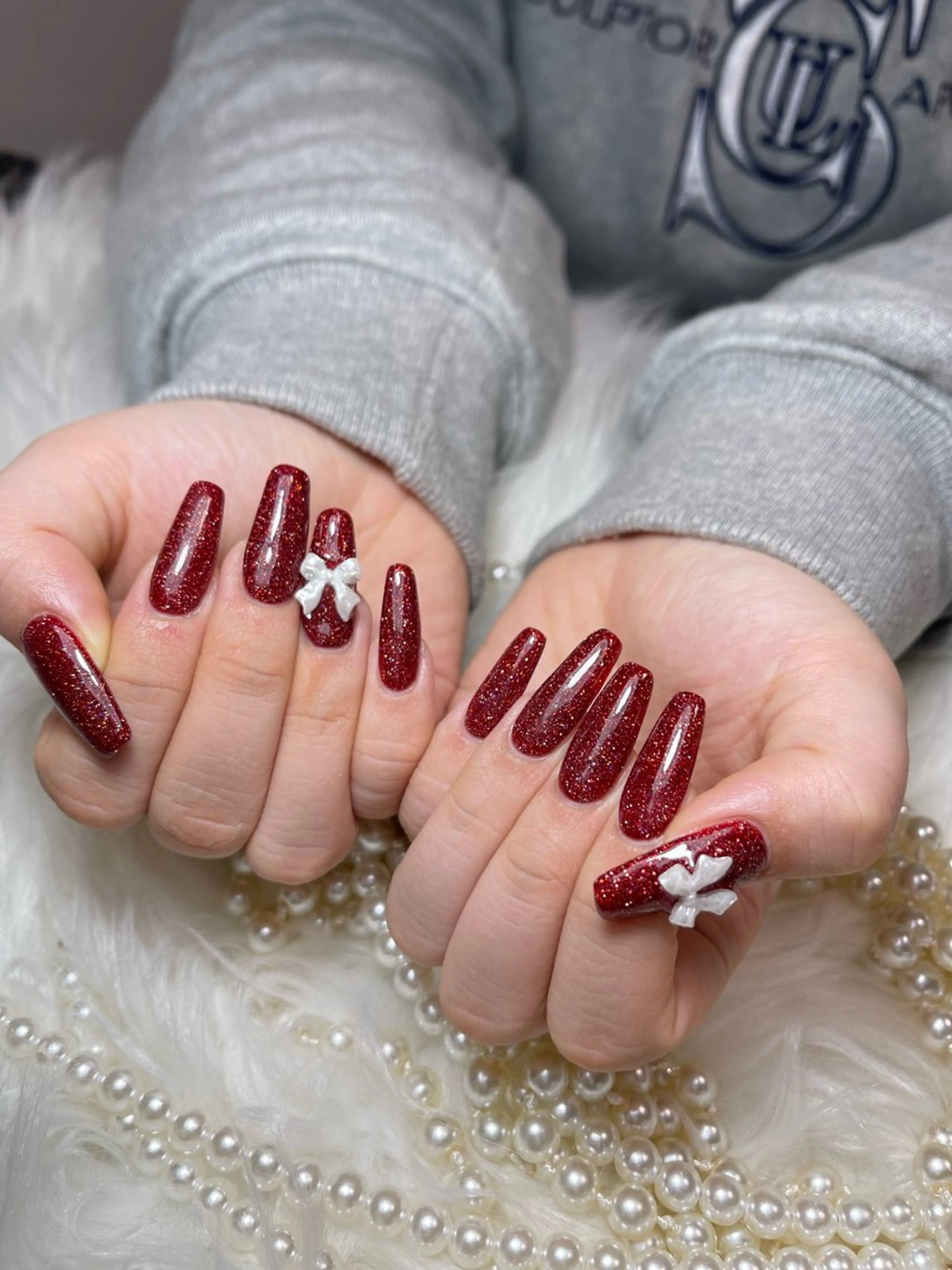 【チップ長さ出し10本】　ワンカラー　パーツ3個無料　¥9980→¥7980の写真