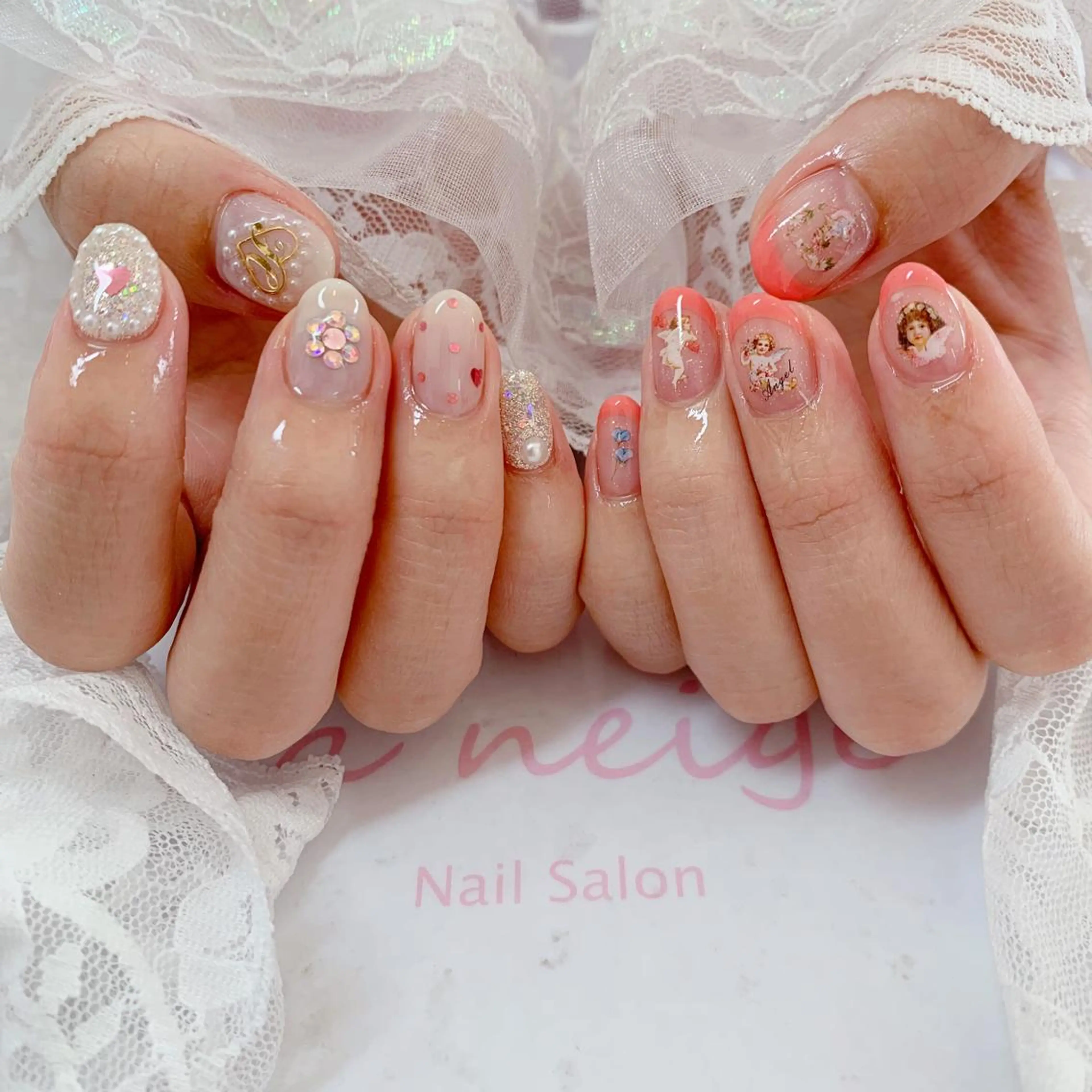 ネイル ハンドネイル La neige* yuki 🥯🍑のネイルデザイン