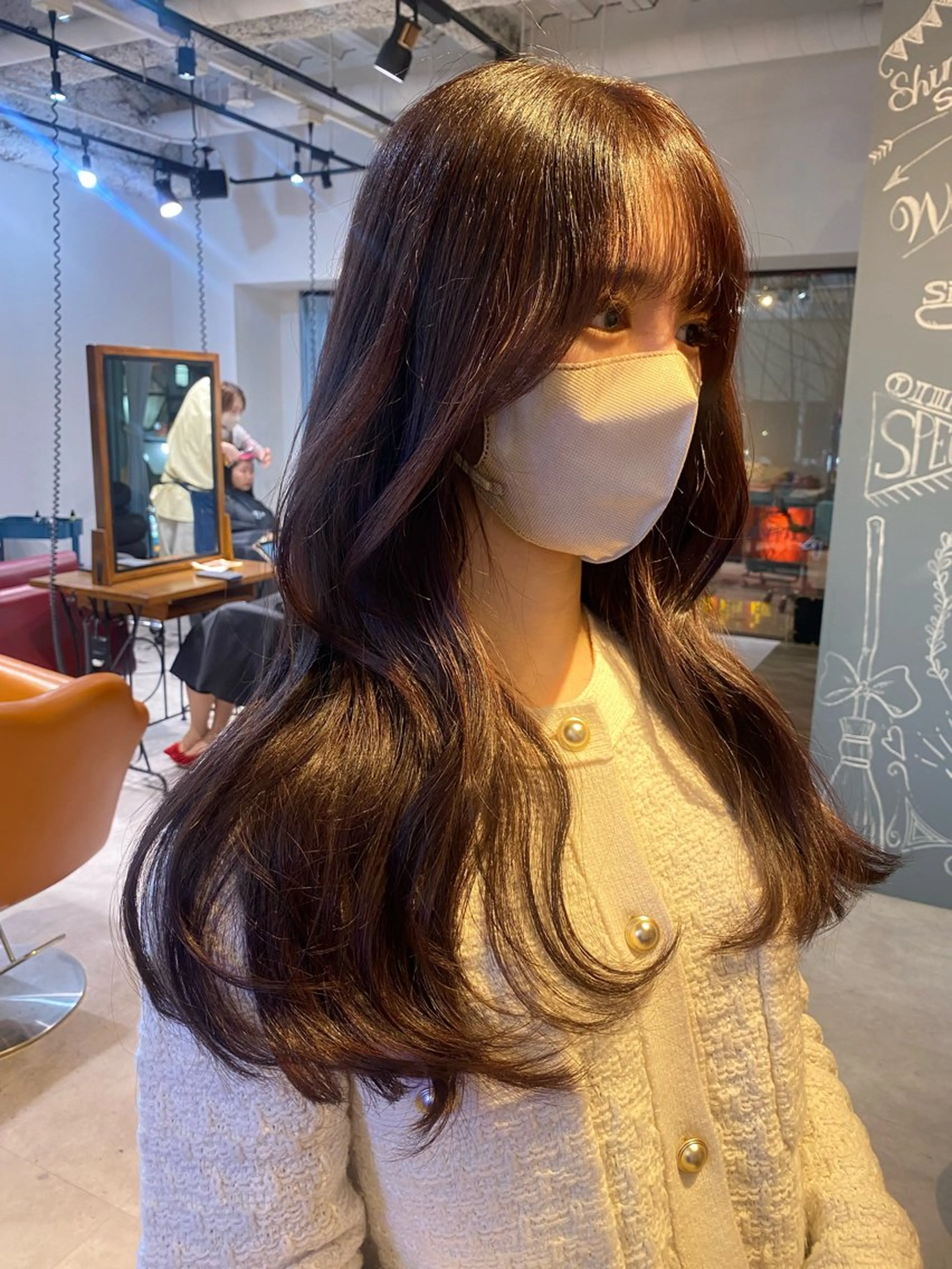 ロング カラー ヨシンモリ 韓国風ヘア ヘアカラー トリートメント scene.池袋所属・scene. haraのヘアスタイル