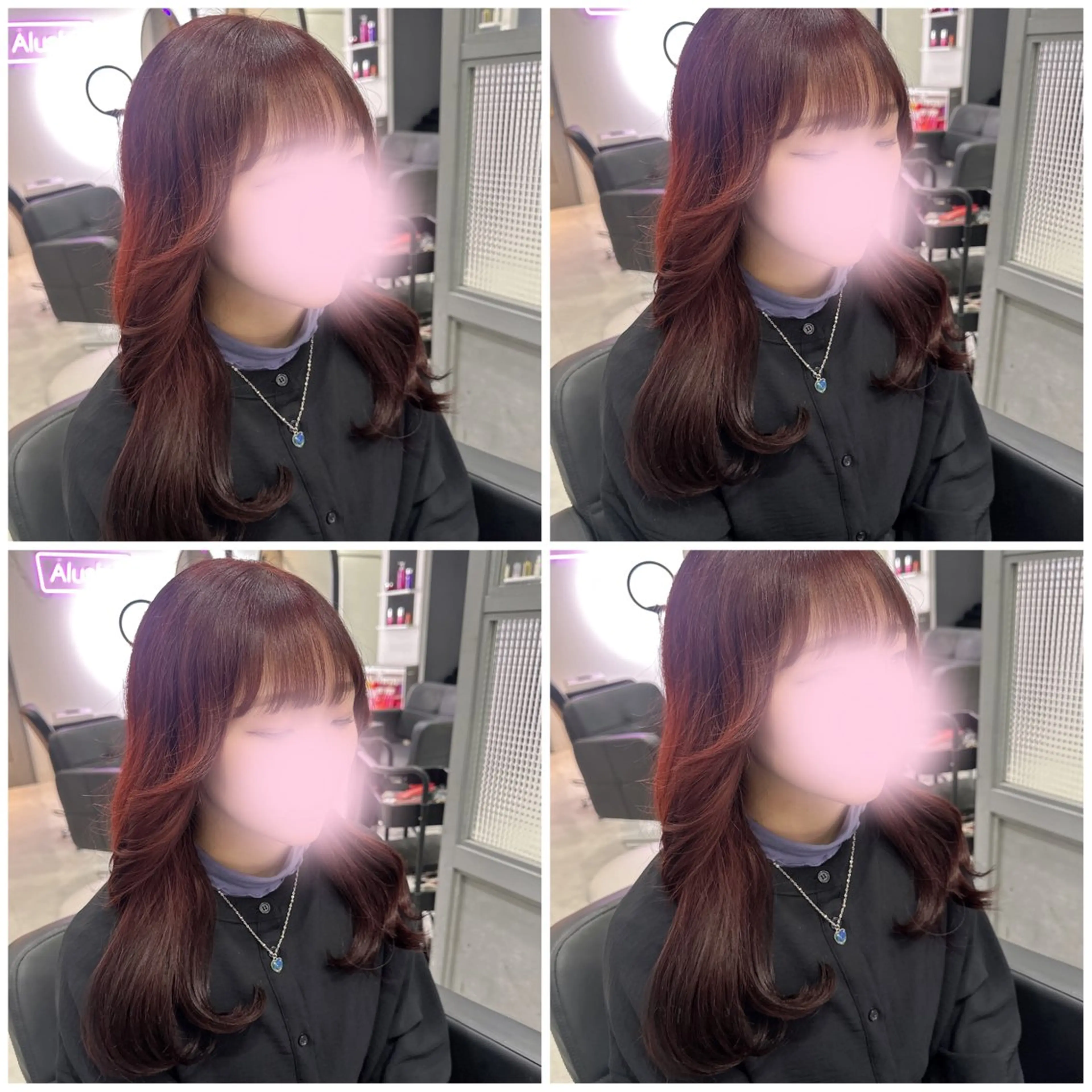 ロング カラー ブリーチ レッドカラー カット ヘアカラー トリートメント 髪質改善×矯正🫧 韓国ヘアasamiのヘアスタイル