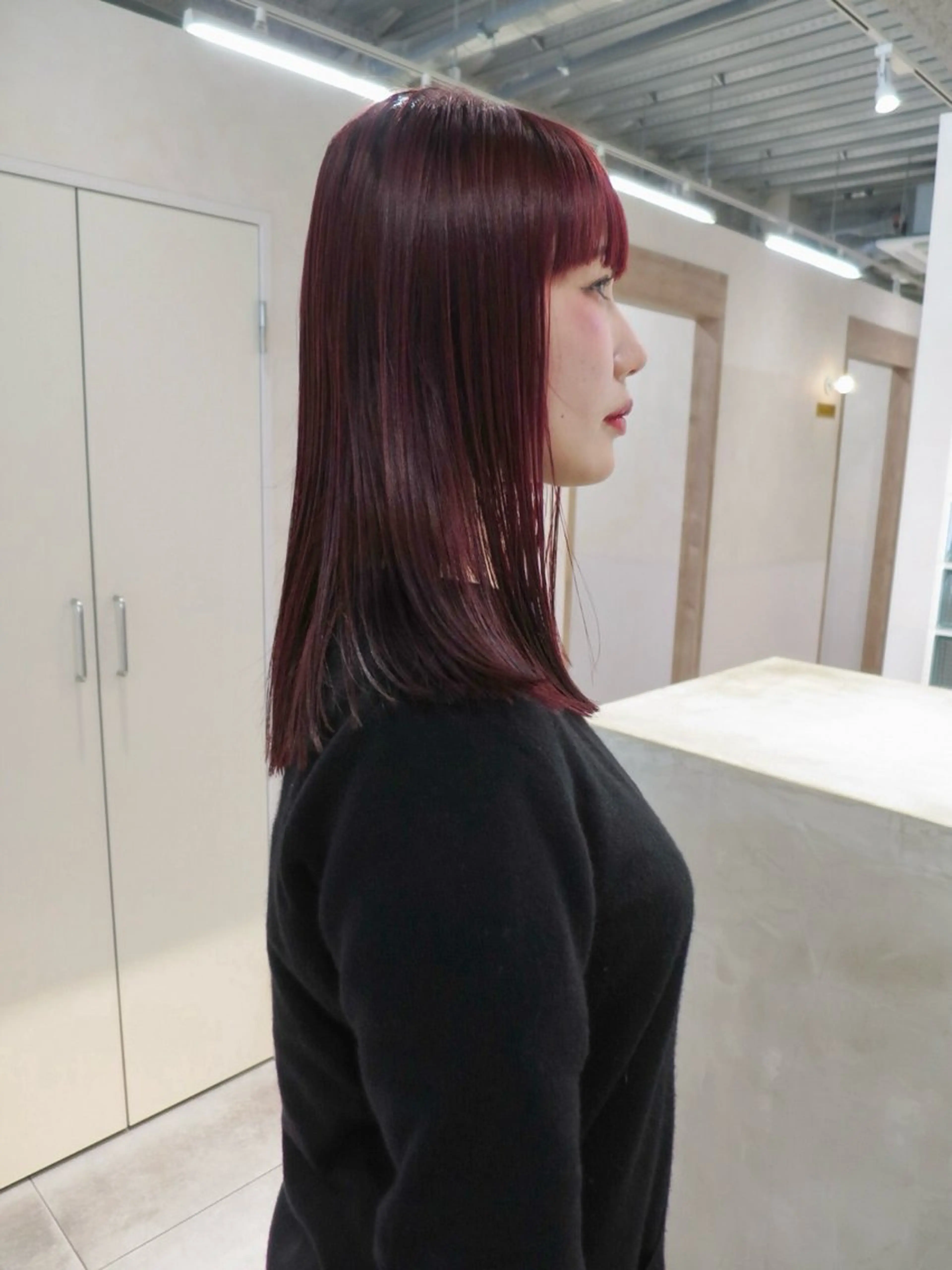 セミロング カット ヘアカラー トリートメント yuma/ブリーチ なし/暖色カラーのヘアスタイル