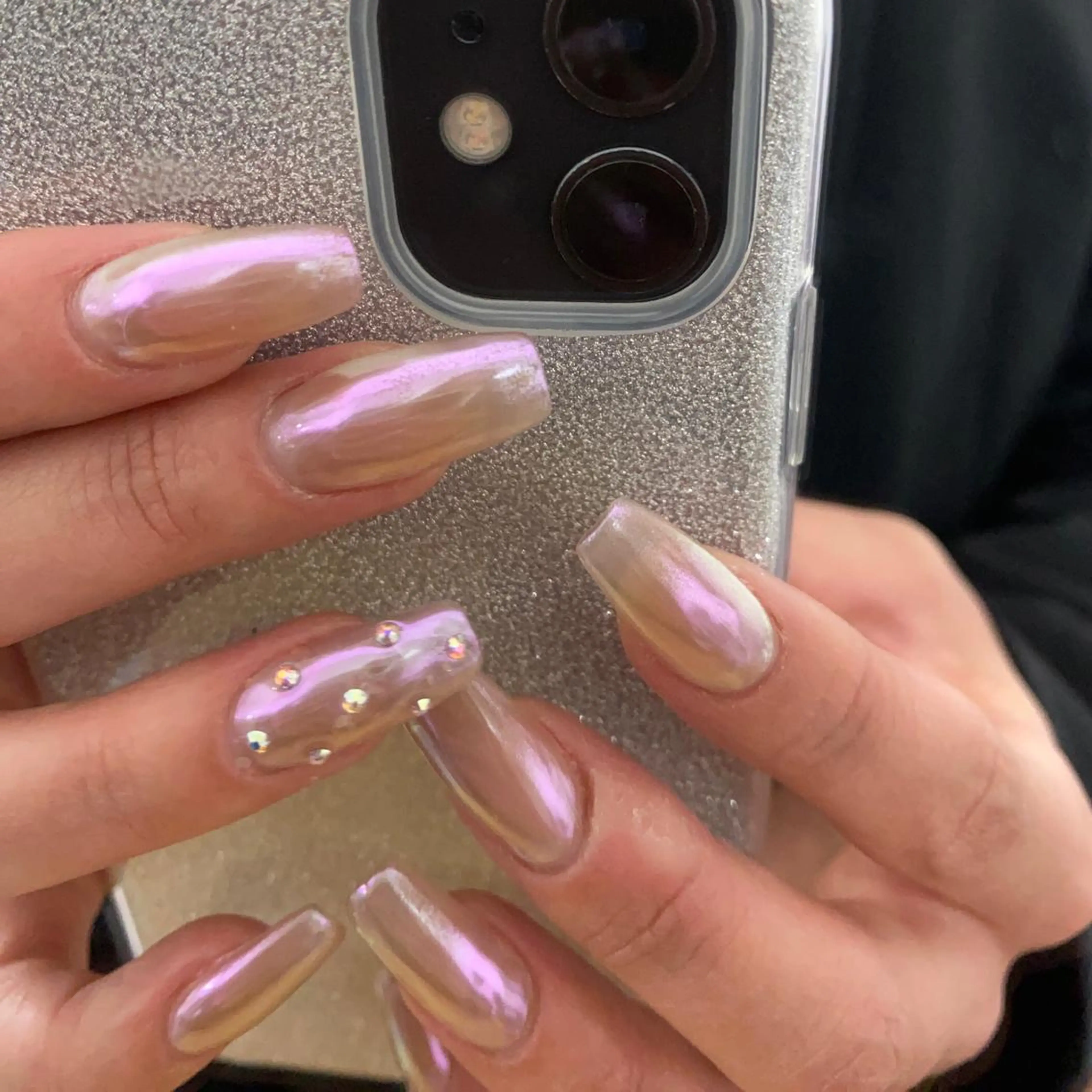 ネイル オーロラネイル ピンク NailAVANCE miyuのネイルデザイン