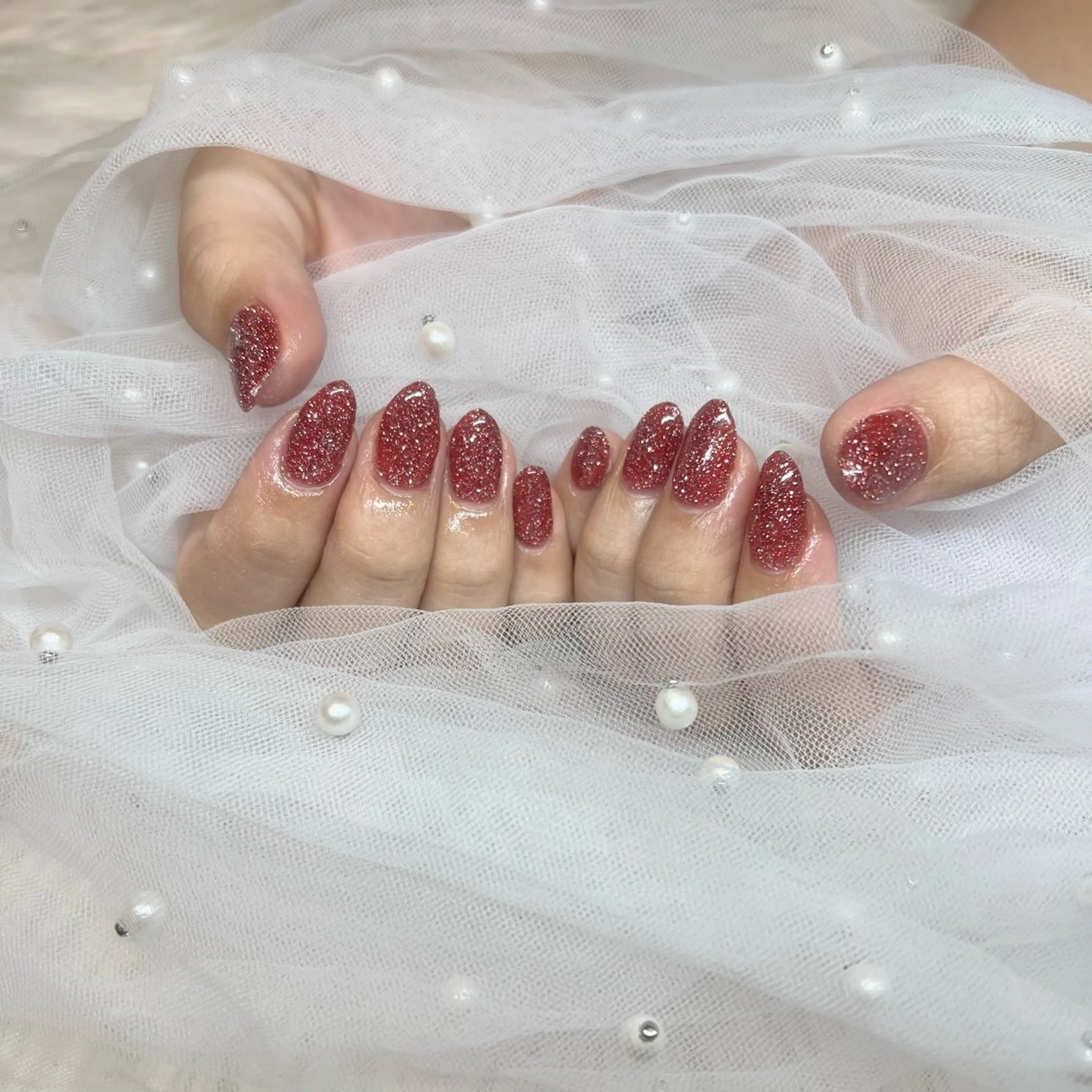 ネイル フラッシュネイル 赤色 the464beautysalon所属・the464 yunaのネイルデザイン