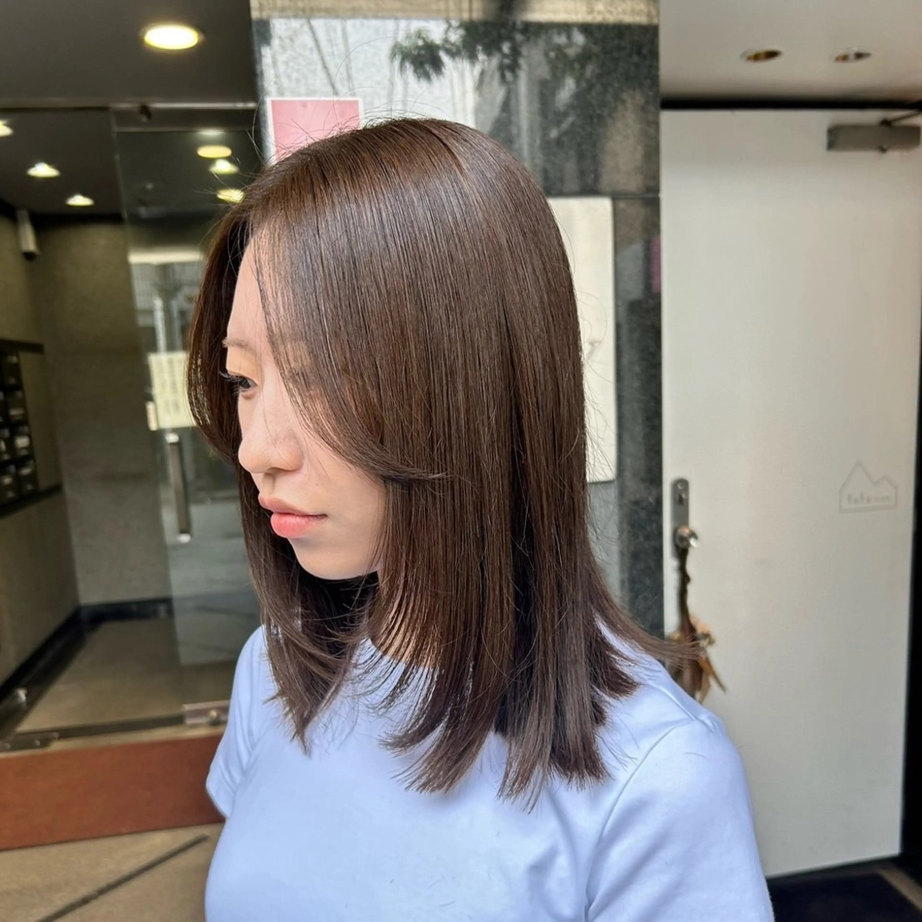 ミディアム カラー 切りっぱなしボブ ボブ レイヤーカット 外ハネヘア トリートメント 🌿ボブ パーマ高橋啓太🌿のヘアスタイル