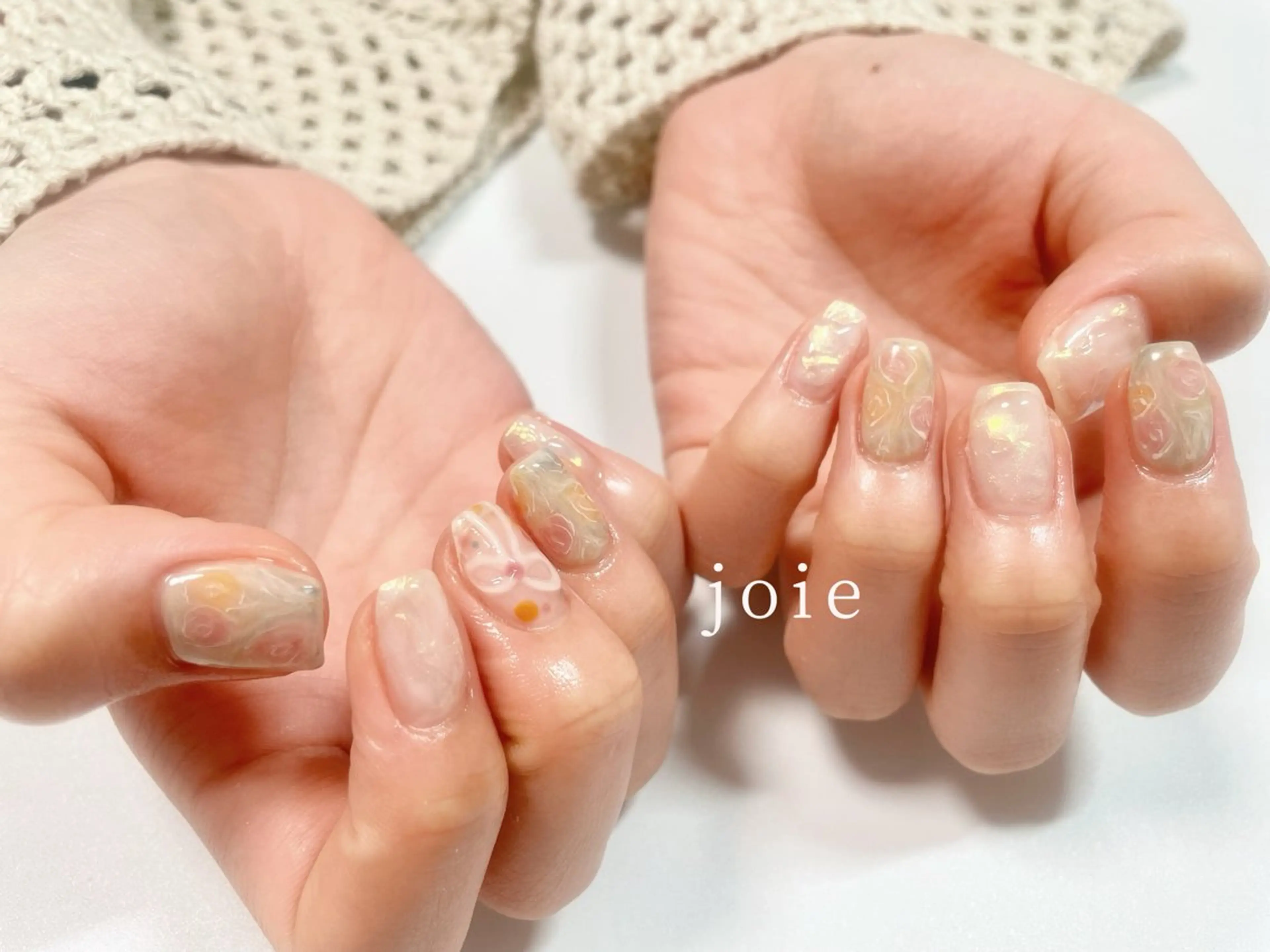 ネイル ジェルネイル ニュアンスネイル パラジェル リボン Nailist Mikuのネイルデザイン