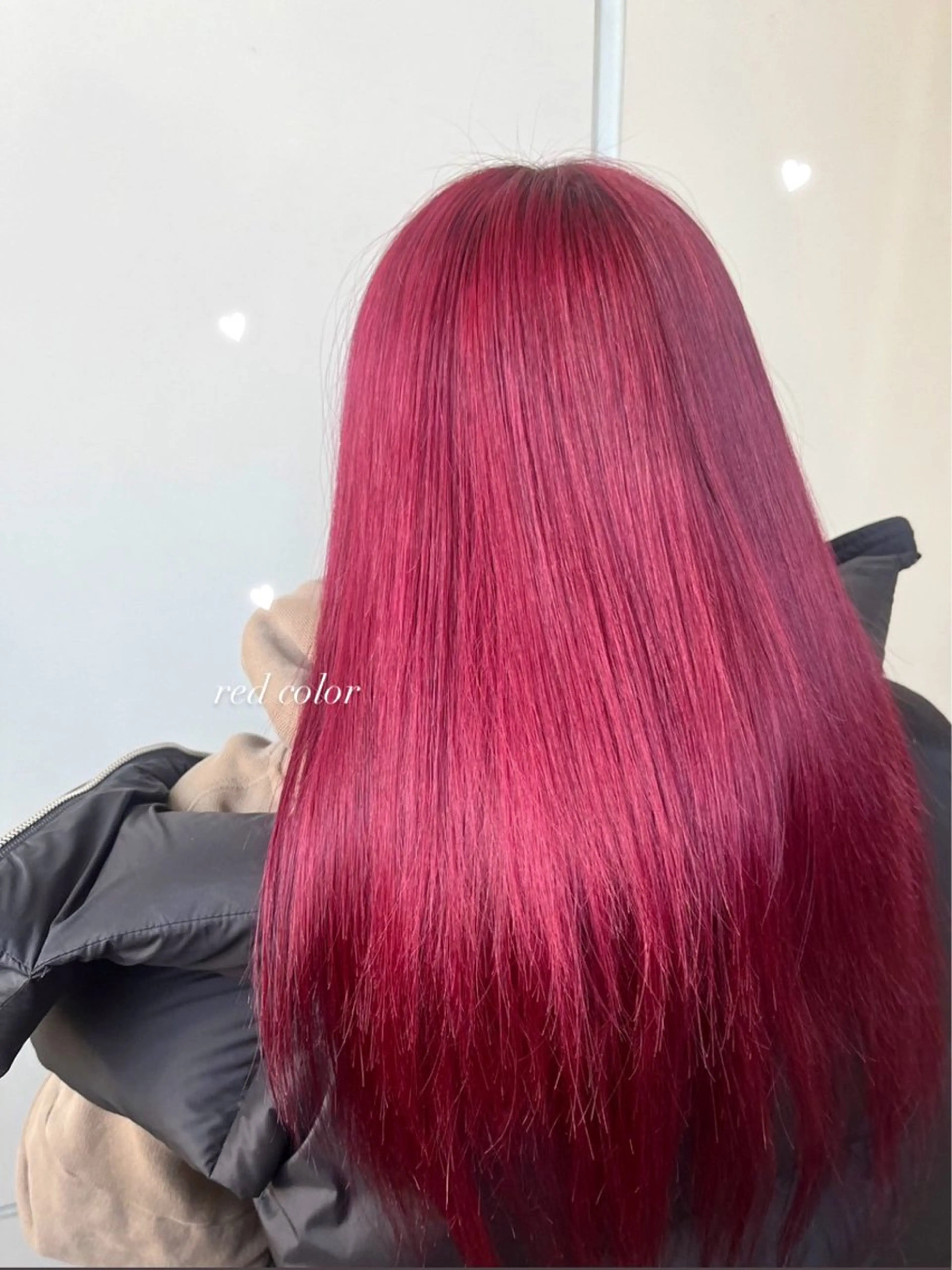 ロング カラー ダブルカラー レッドカラー ロング ハイトーン👱‍♀️ エクステ/彩花のヘアスタイル