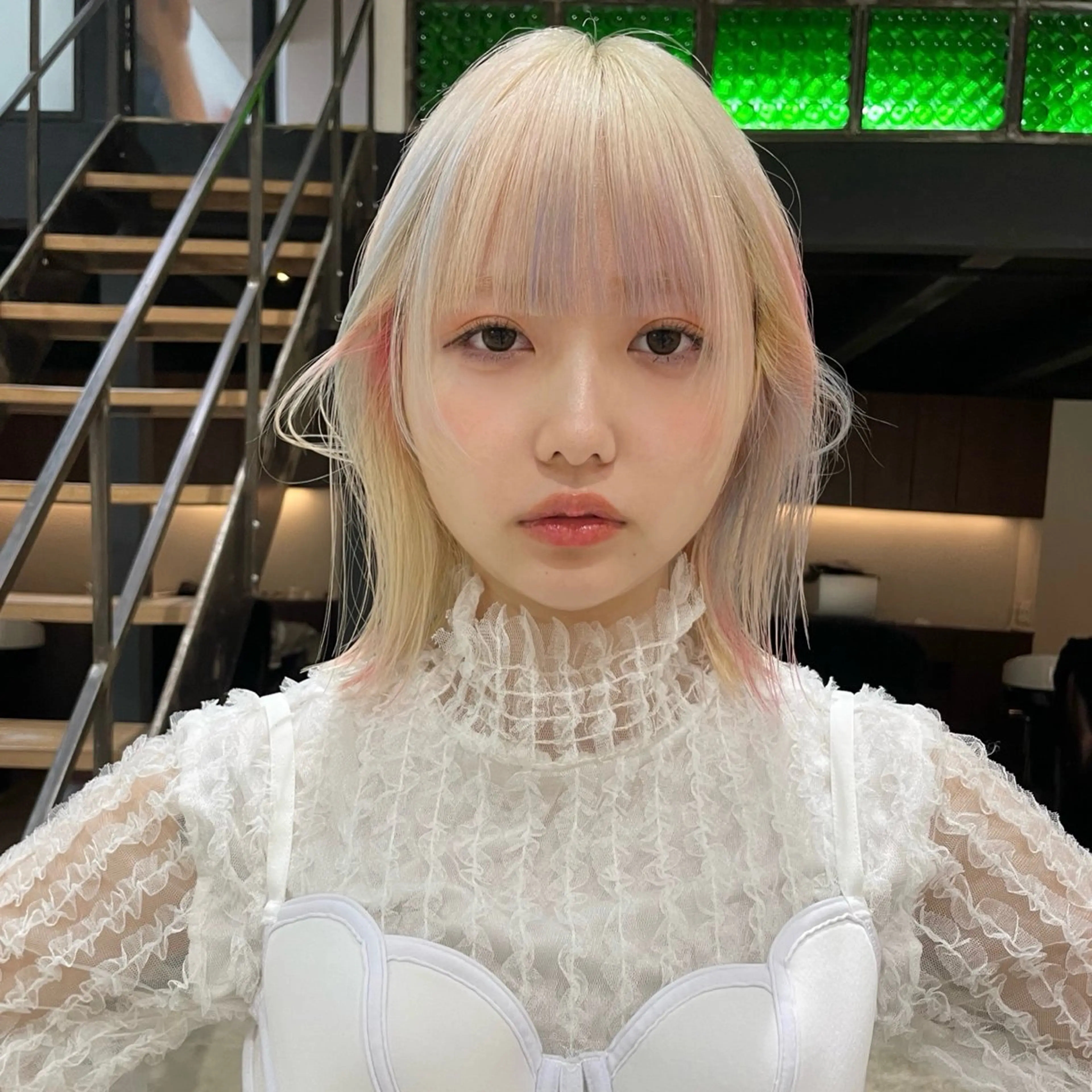 ミディアム カラー ヘアカラー デザインカラー AYA/DEANのヘアスタイル