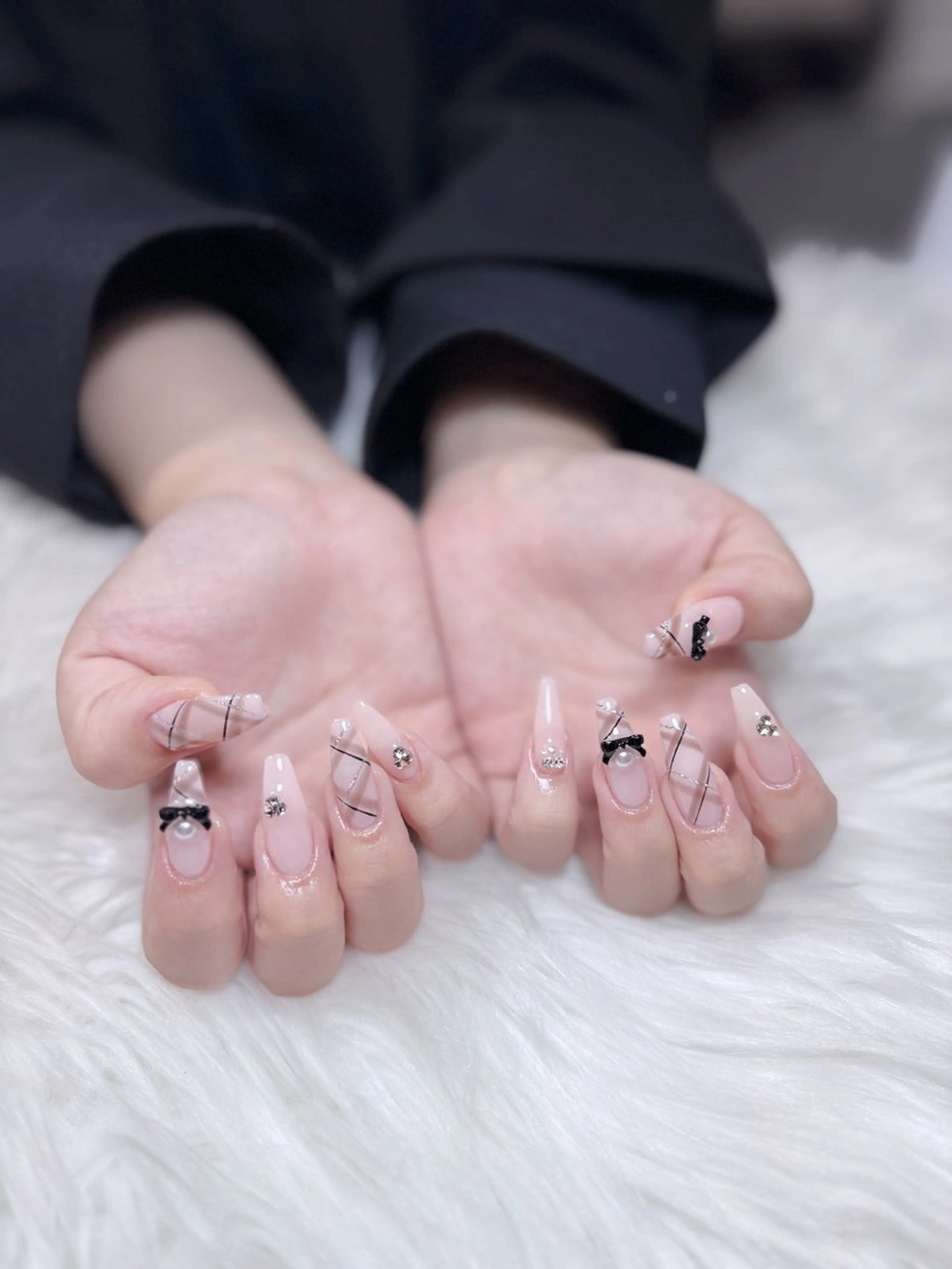ネイル アートネイル オーロラネイル ジェルネイル 韓国ネイル ロングネイル ハンドネイル Nichi Nailsのネイルデザイン
