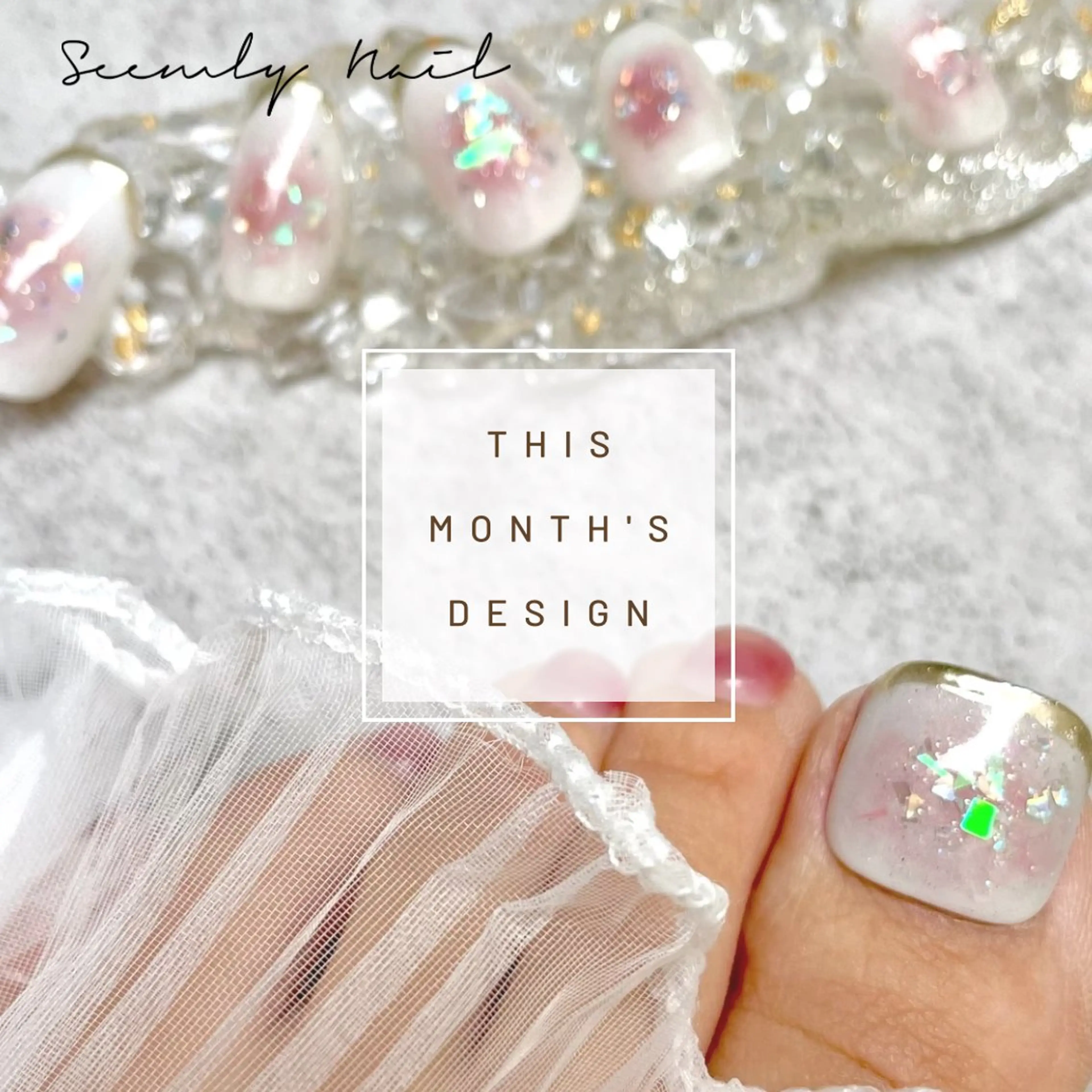ネイル オーロラネイル フラワーネイル フットネイル マグネットネイル 夏ネイル Seemly 千田町店所属・フラワーパラジェル 🌸シームリーエミのネイルデザイン