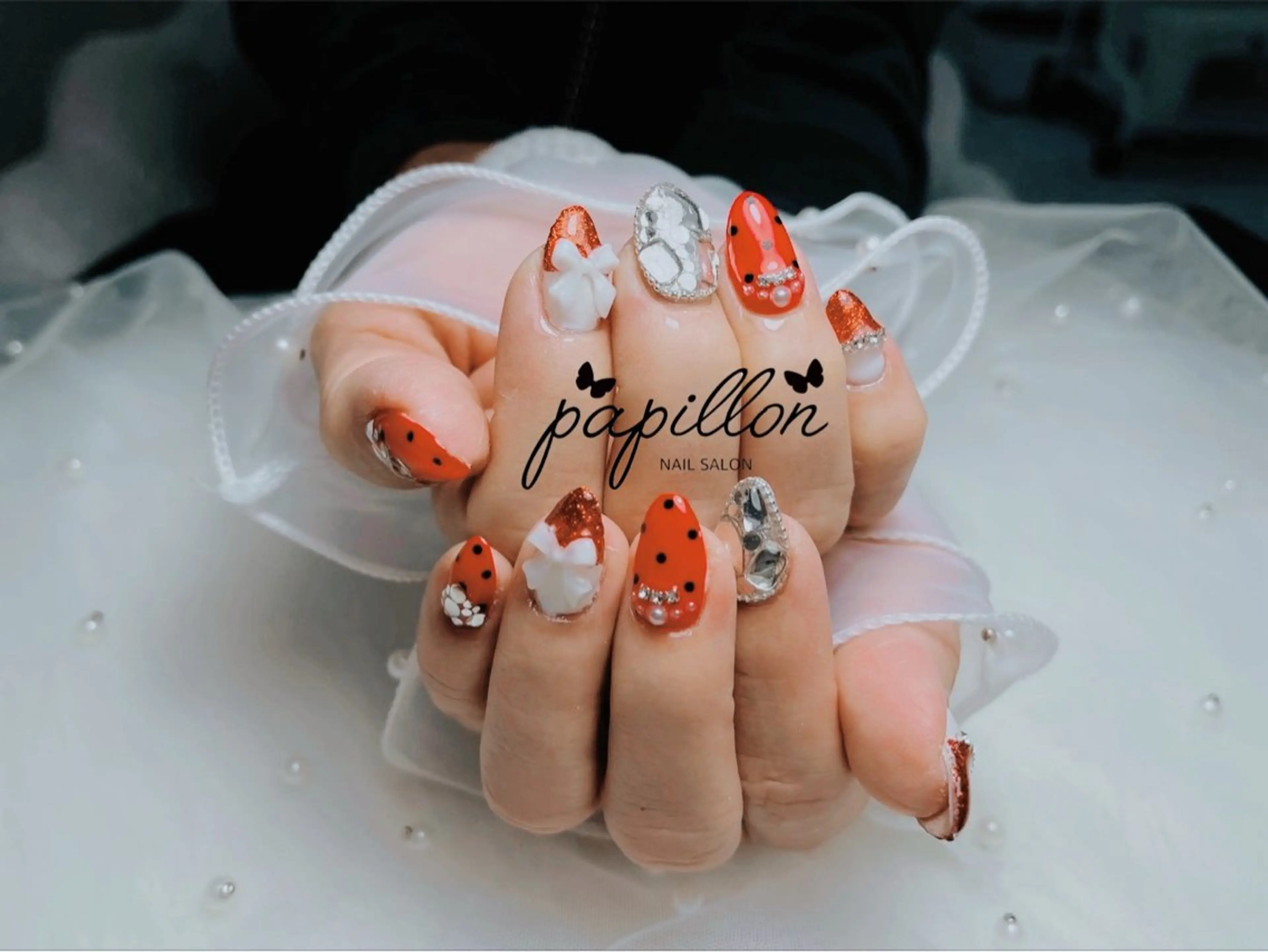 ネイル 持ち込み ストーンネイル NAILSALON　papillon所属・NAILSALON papillonのネイルデザイン