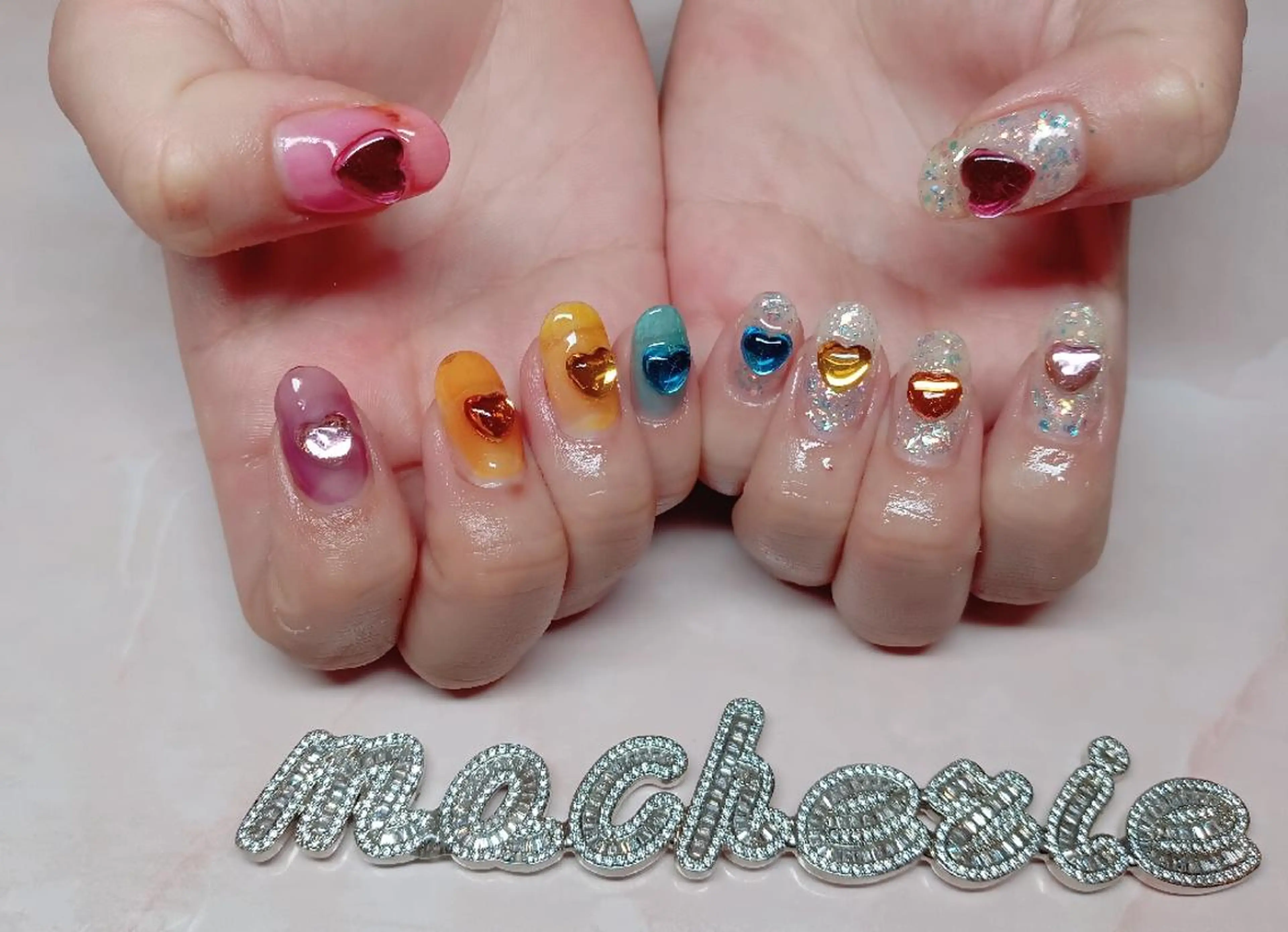 ネイル おそろいネイル ハンドネイル Nail Salon macherieのネイルデザイン