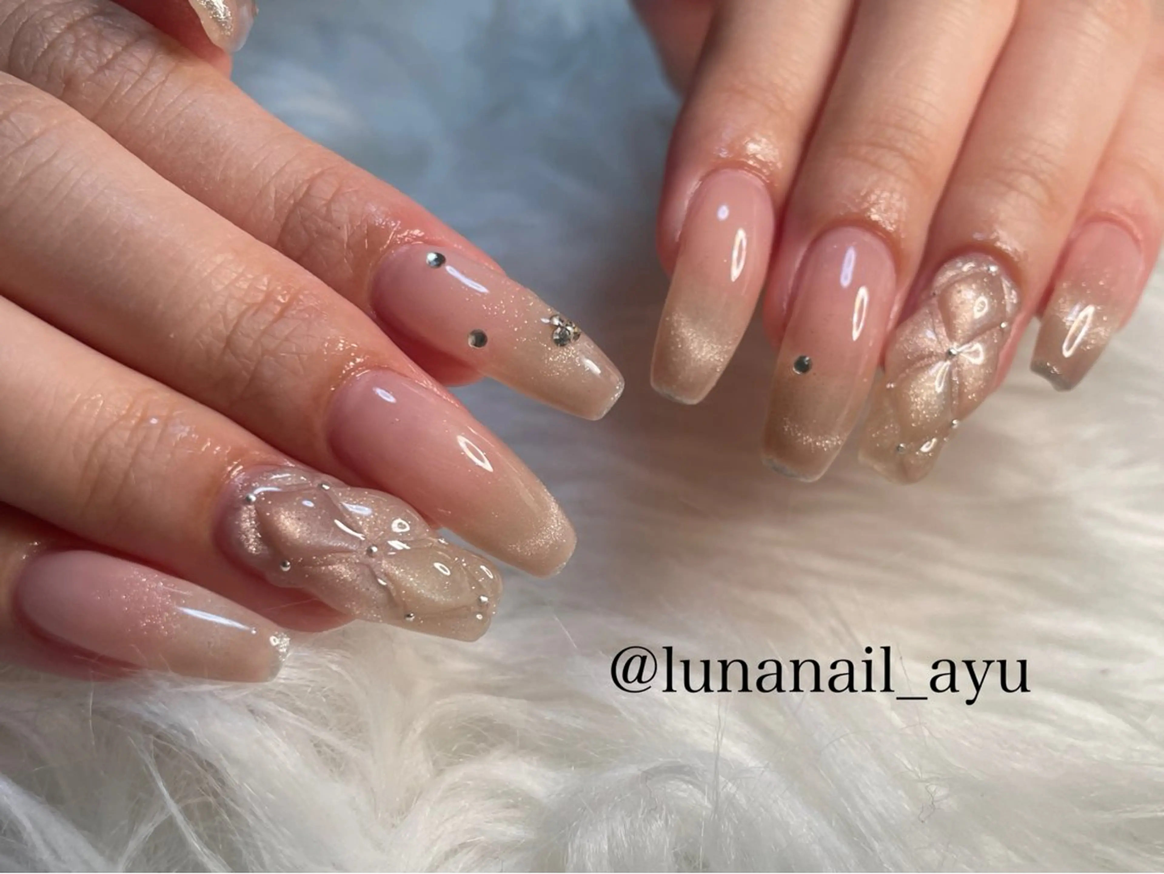 ネイル フレンチネイル 春ネイル ワンホンネイル ハンドネイル LUNA NAIL ayuのネイルデザイン