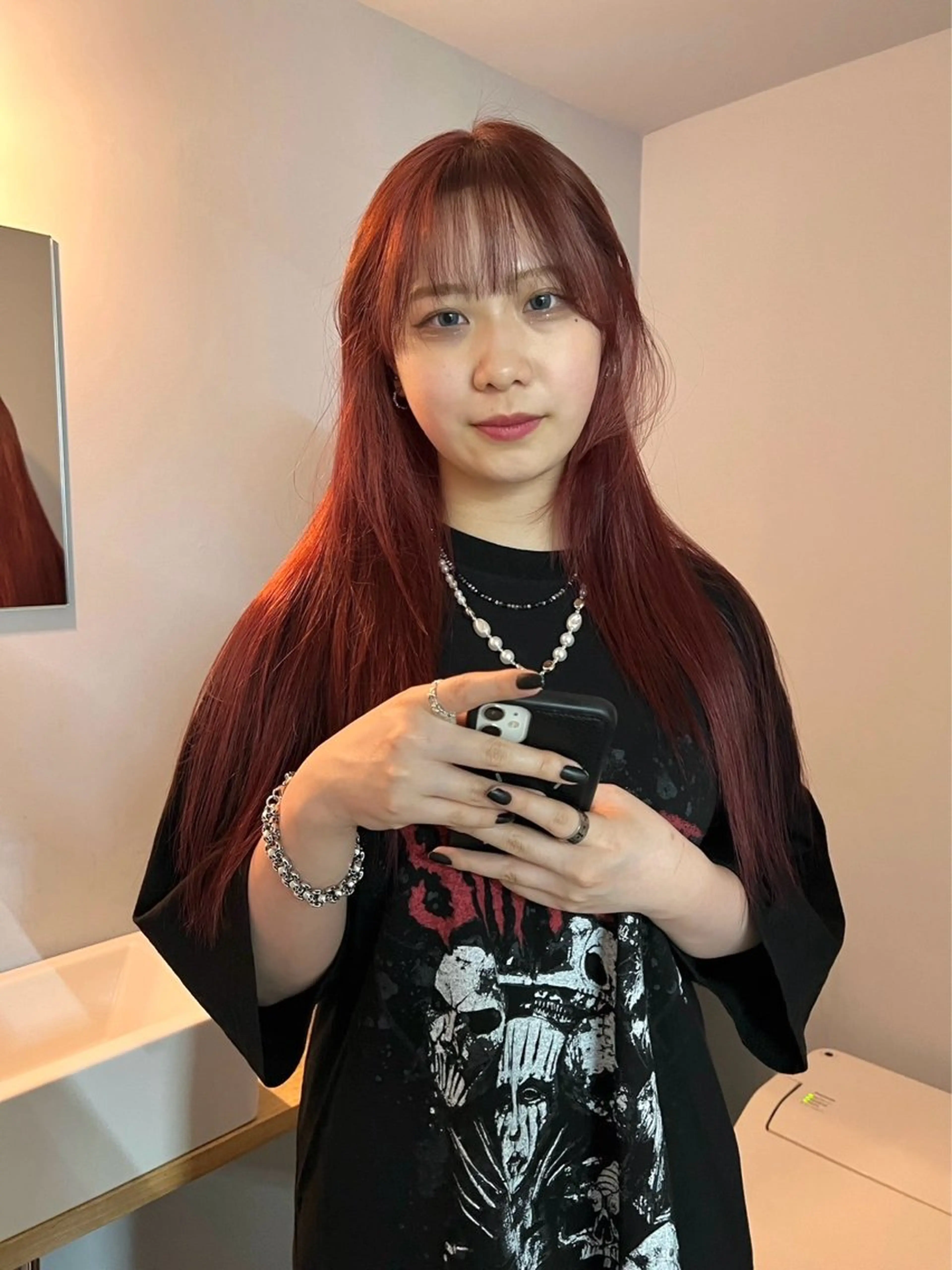 ロング カラー カットモデル/ ハイトーン/ゆうあのヘアスタイル