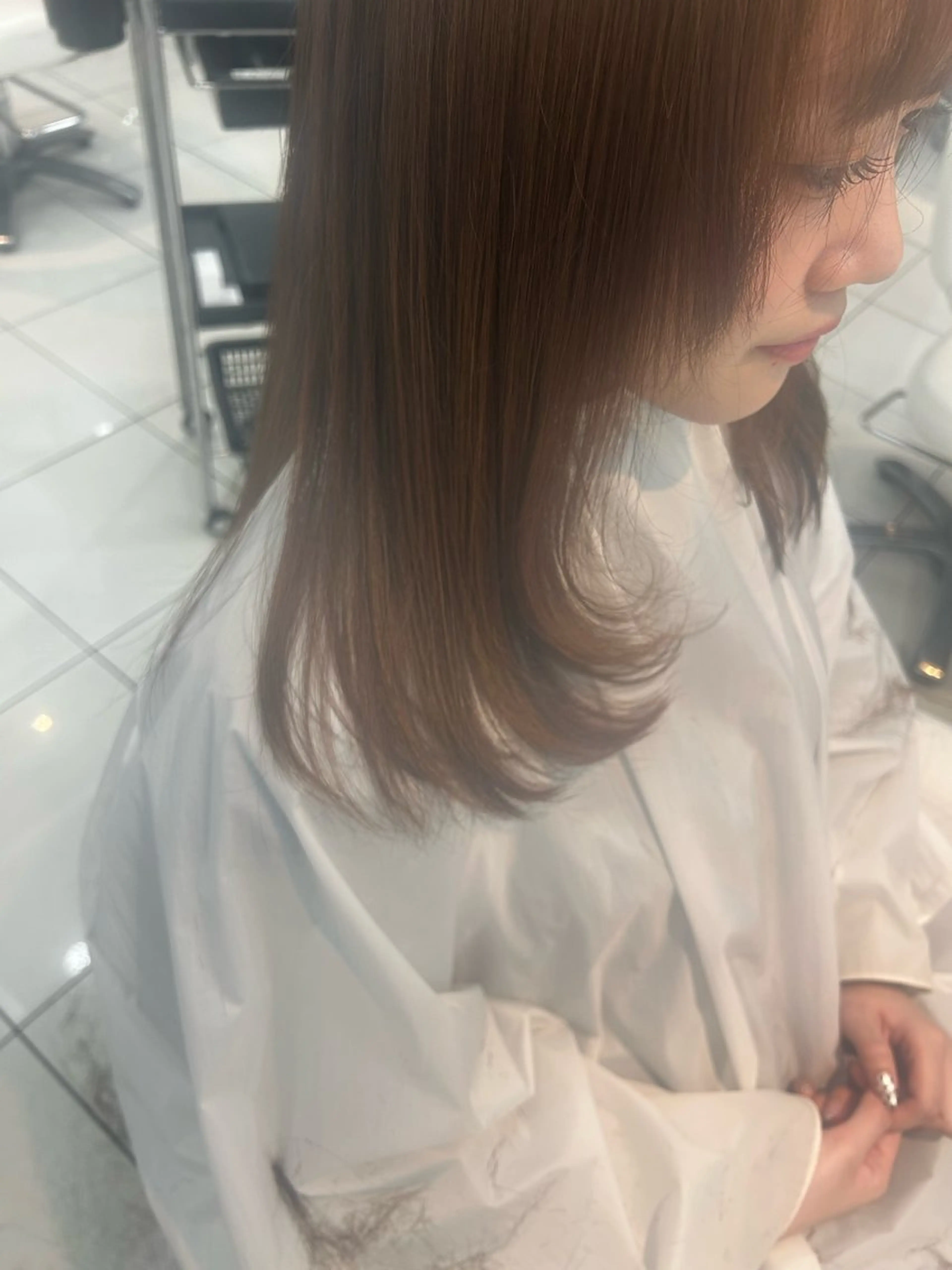 セミロング 顔周りカット レイヤーカット カットモデル募集中/ くるみ🎀‎🤍のヘアスタイル