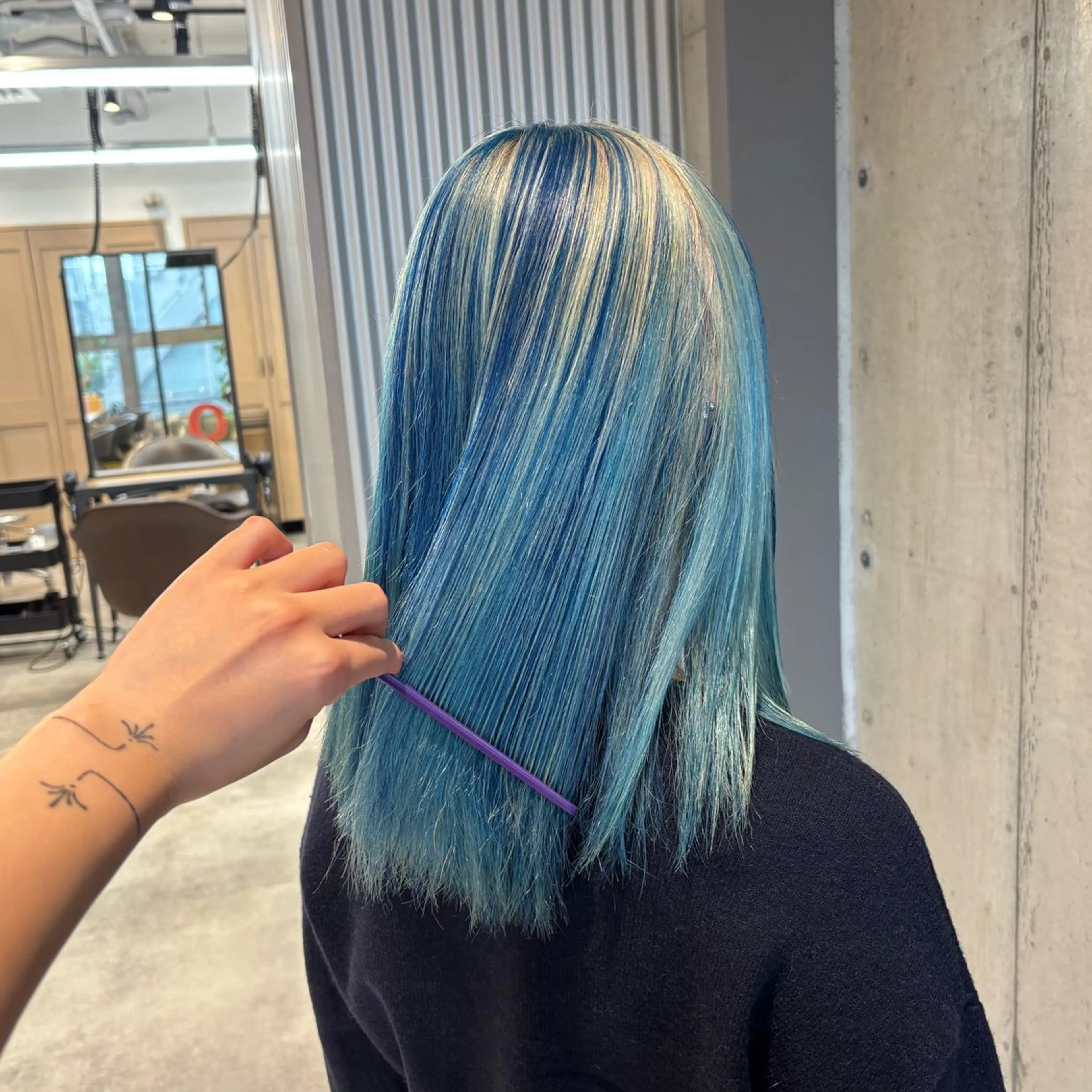 セミロング カラー ヘアカラー トリートメント ヘッドスパ ヘアセット 🍎ハイトーン/ 透明感カラー🍎リオのヘアスタイル