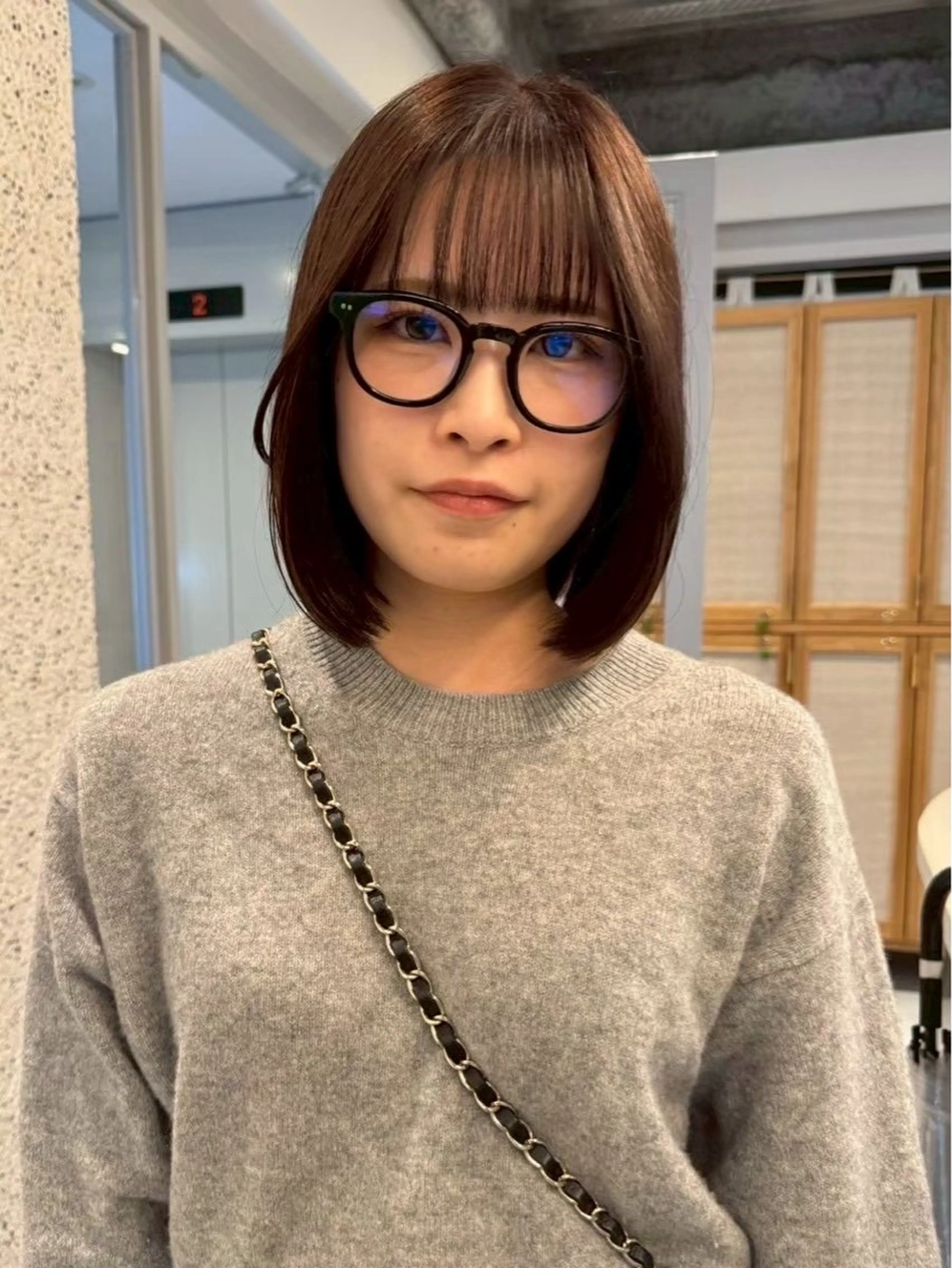 ミディアム 髪質改善 縮毛矯正 トリートメント カット ヘアカラー トリートメント nok所属・nok Osakaのヘアスタイル