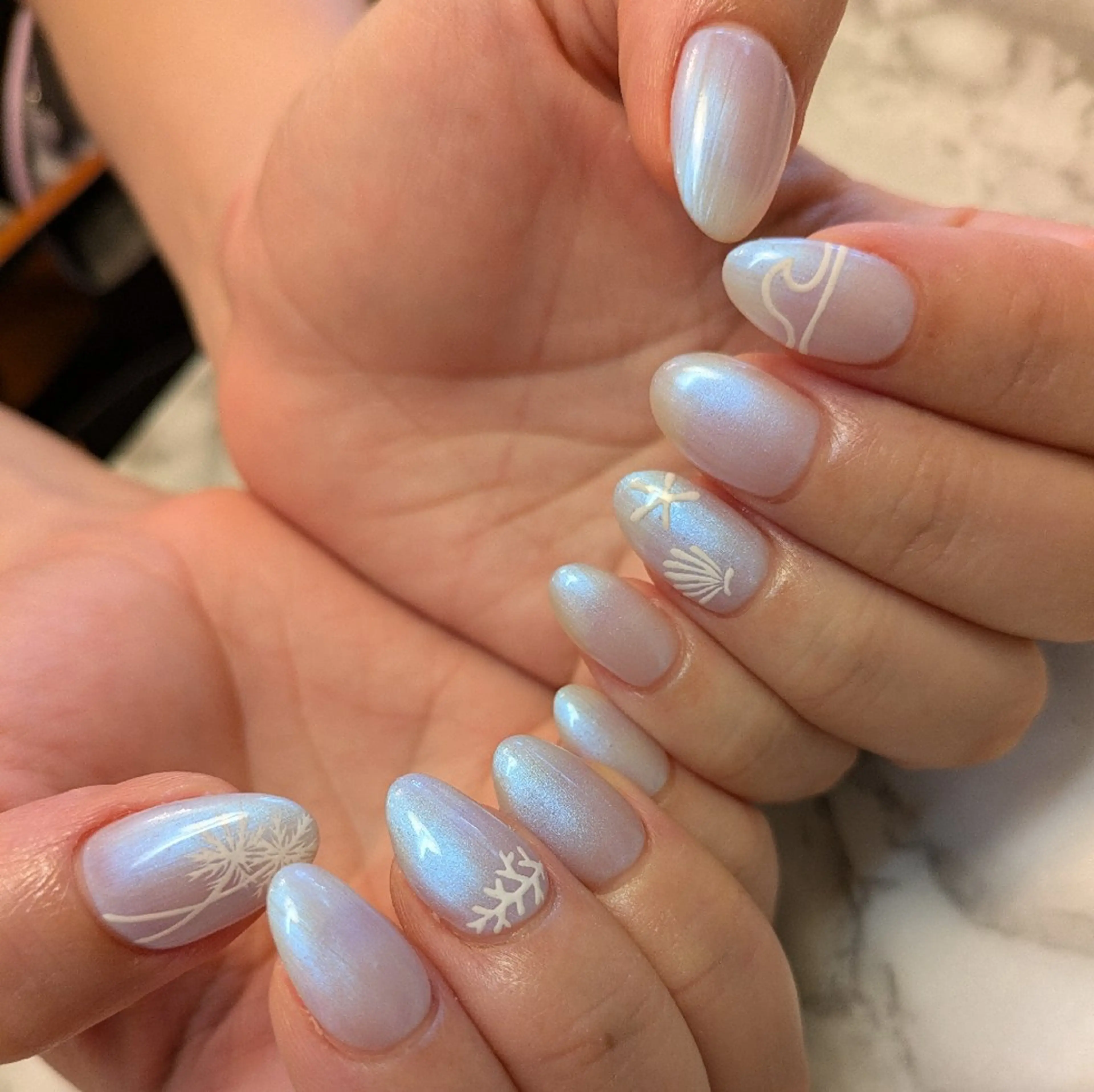 ネイル 夏ネイル ジェヌインネイル 河内のネイルデザイン