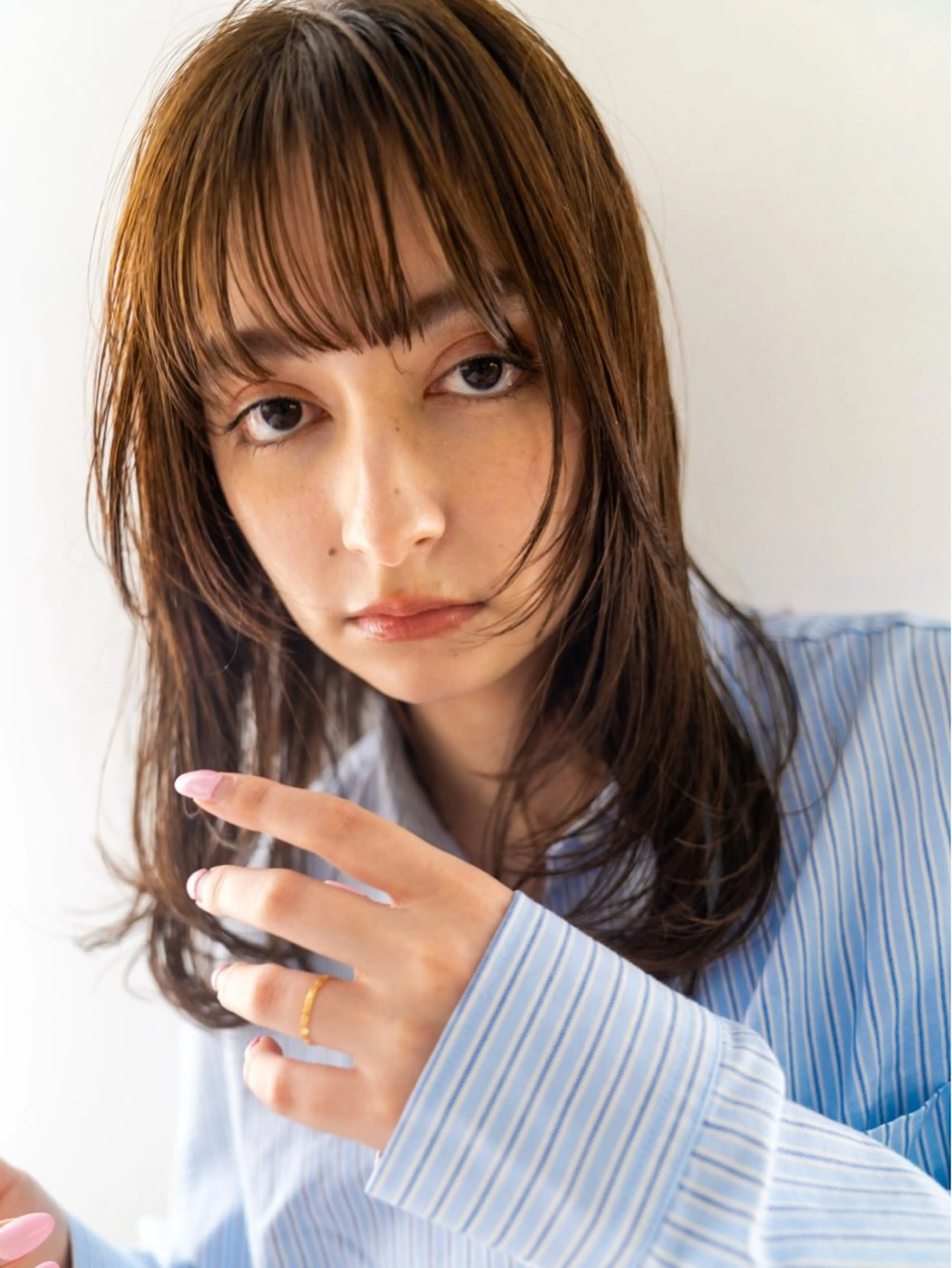 ミディアム カラー yumeka🩶ボブ 暖色/透け感カラーのヘアスタイル