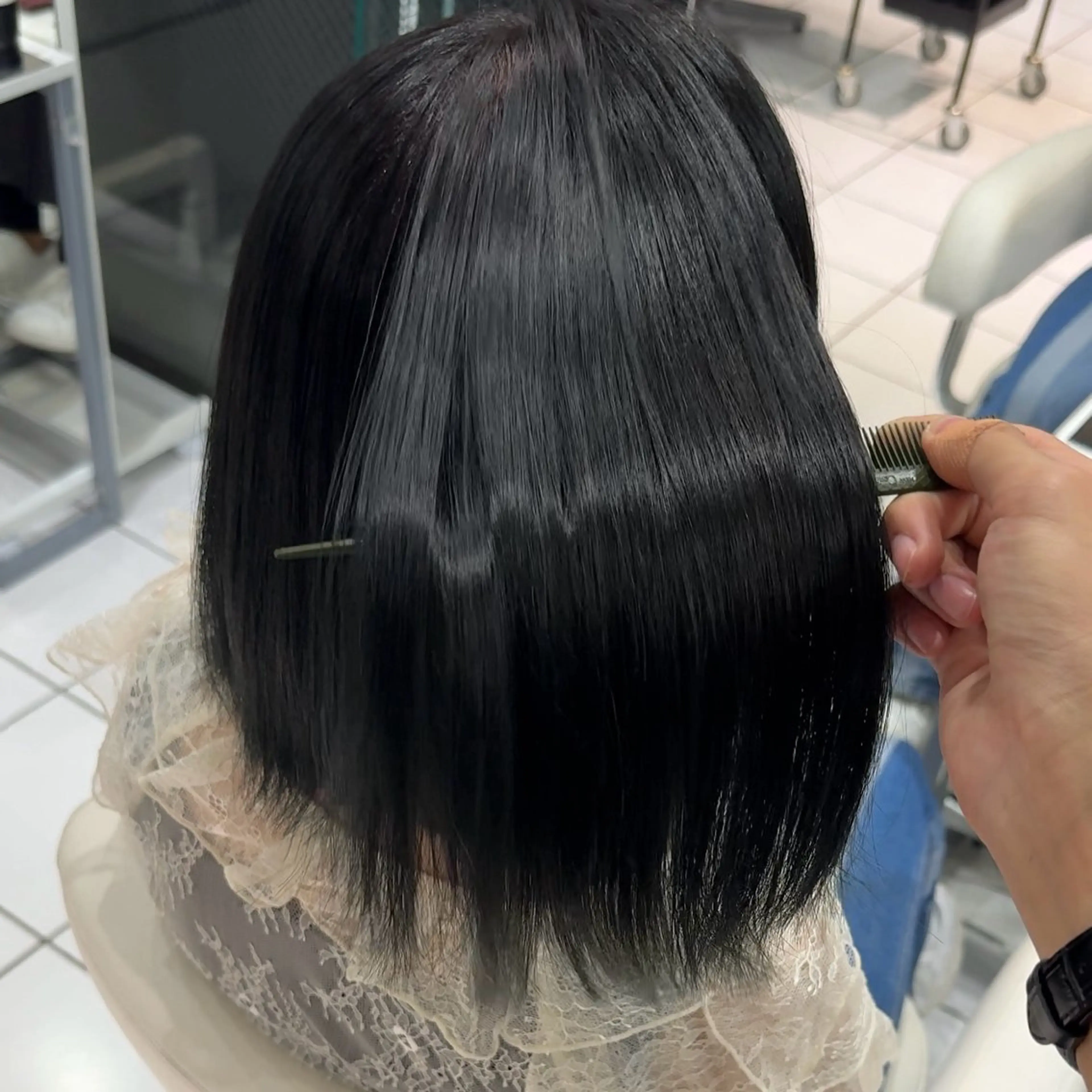 ミディアム カラー 髪質改善 縮毛矯正 酸性ストレート 💎ボブ/似合わせの 達人/縮毛矯正/畔上のヘアスタイル