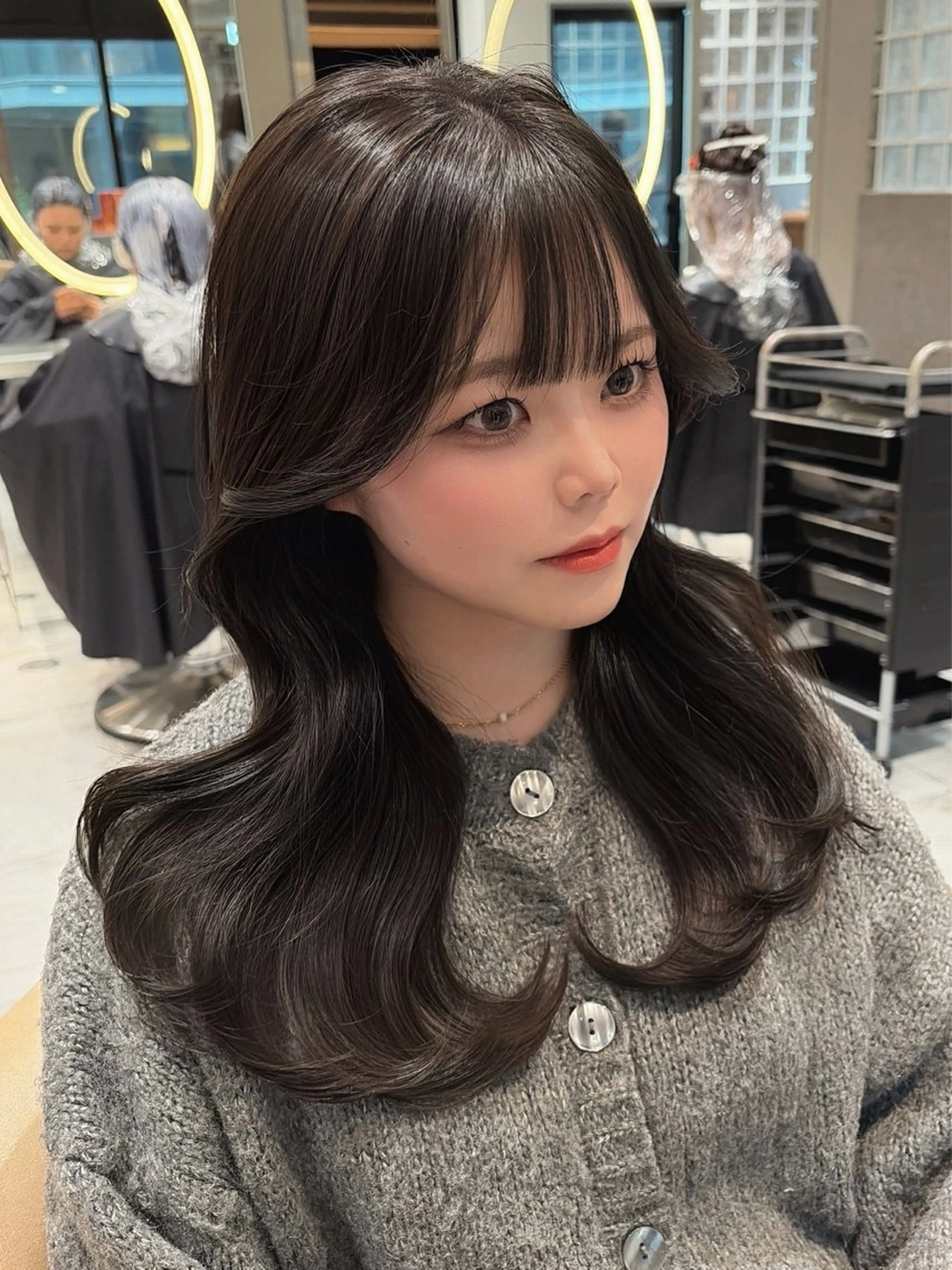 ロング カラー くびれヘア カット ヘアカラー 🥇KEN /レイヤー/艶カラーのヘアスタイル