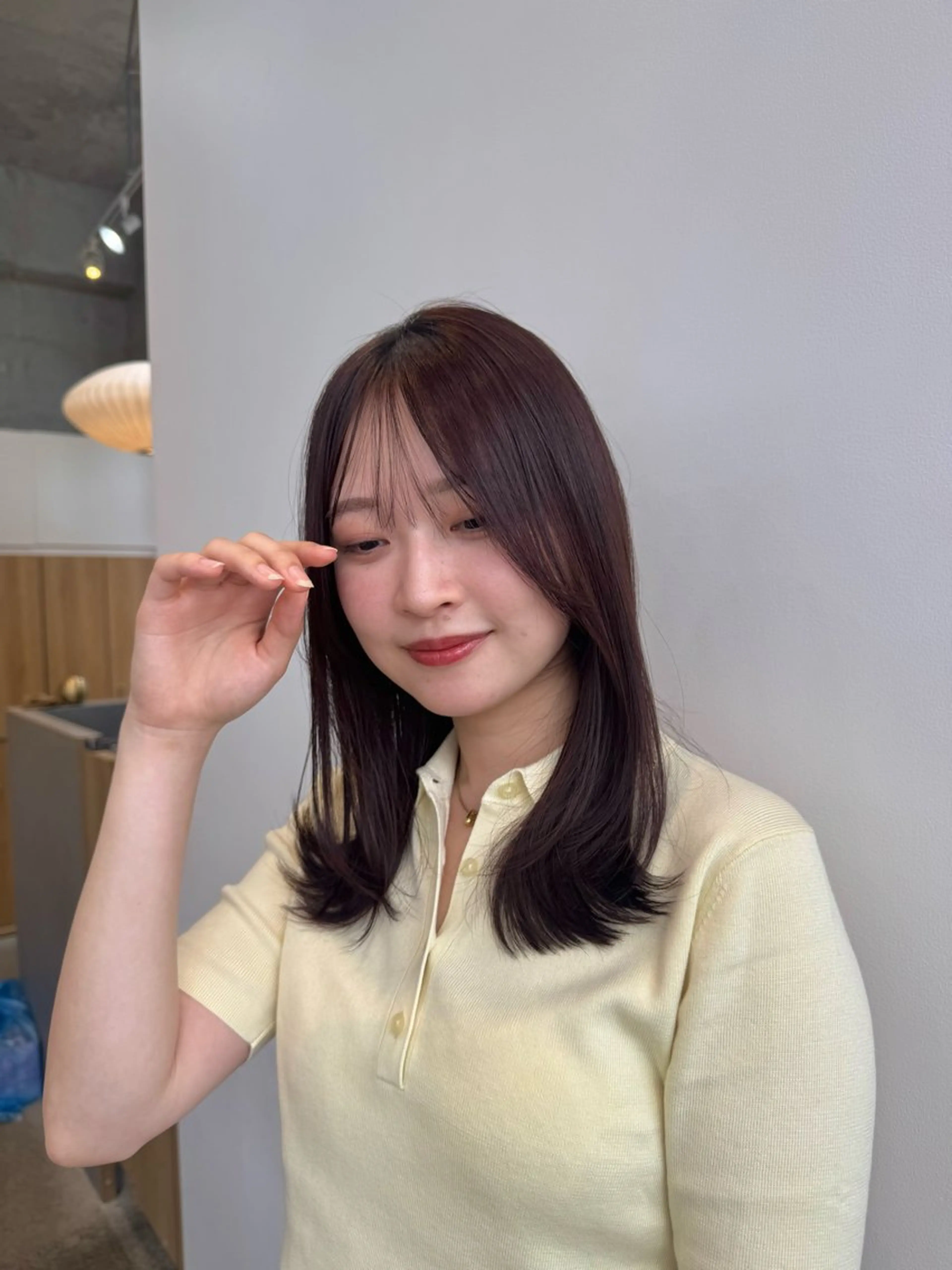 ミディアム カラー ヘアカラー 🫧髪質改善/Wカラ ー 暖色 🌸桜🌸のヘアスタイル