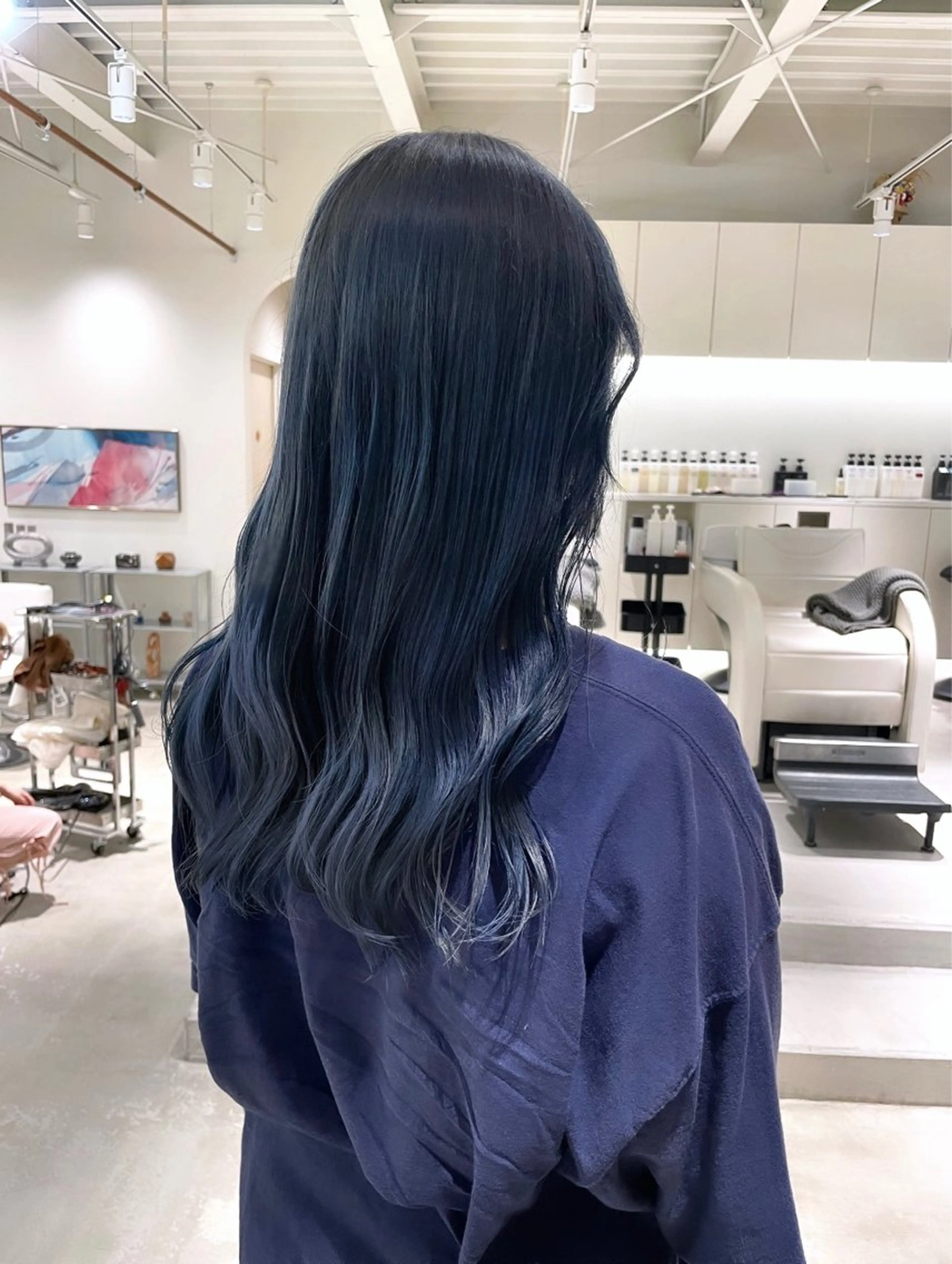 ロング カラー ヘアカラー 林 千聖のヘアスタイル