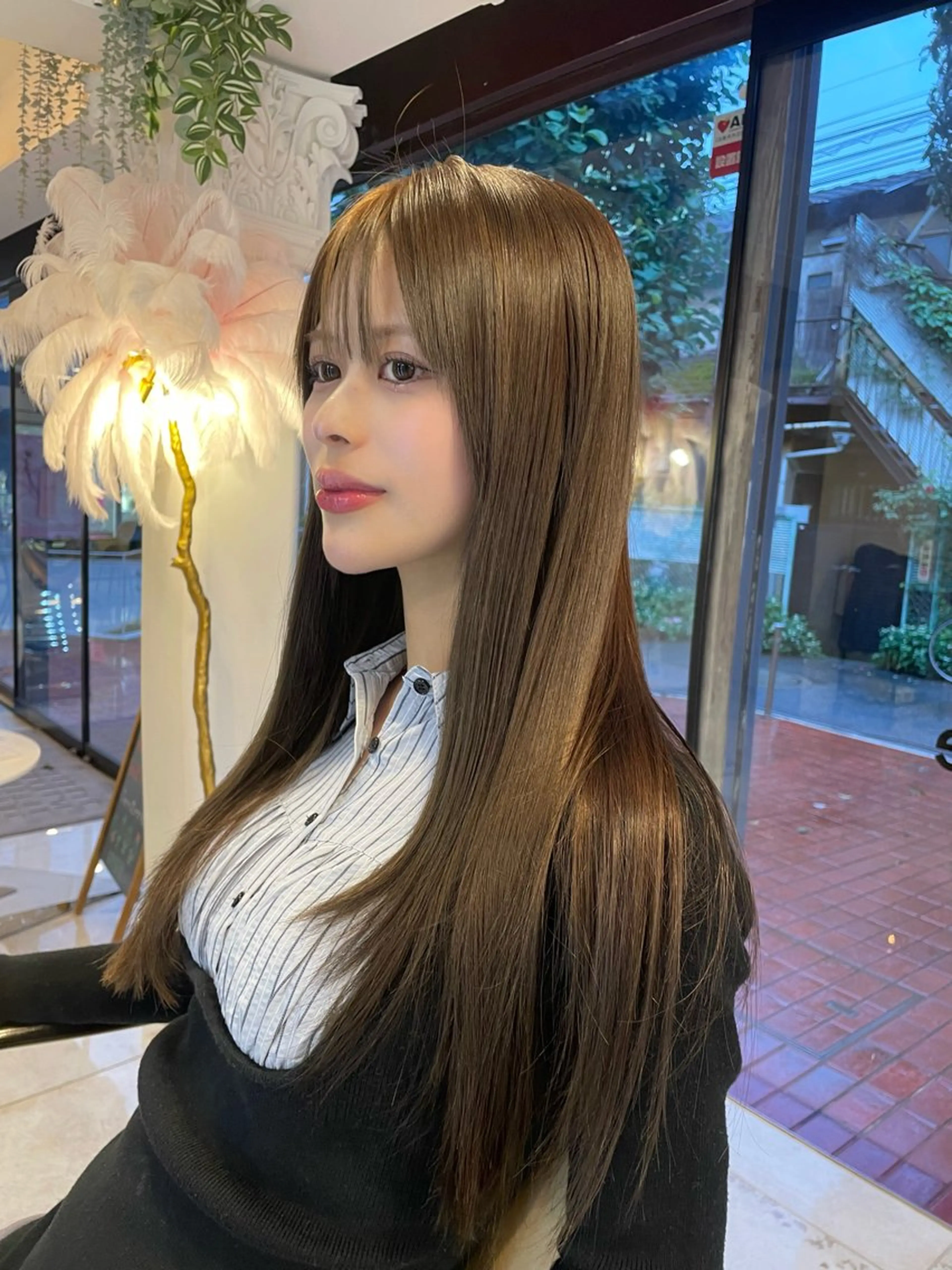 ロング ヘアカラー トリートメント ヘッドスパ ヘアセット HARUNA/原宿/ デザイン/カットのヘアスタイル