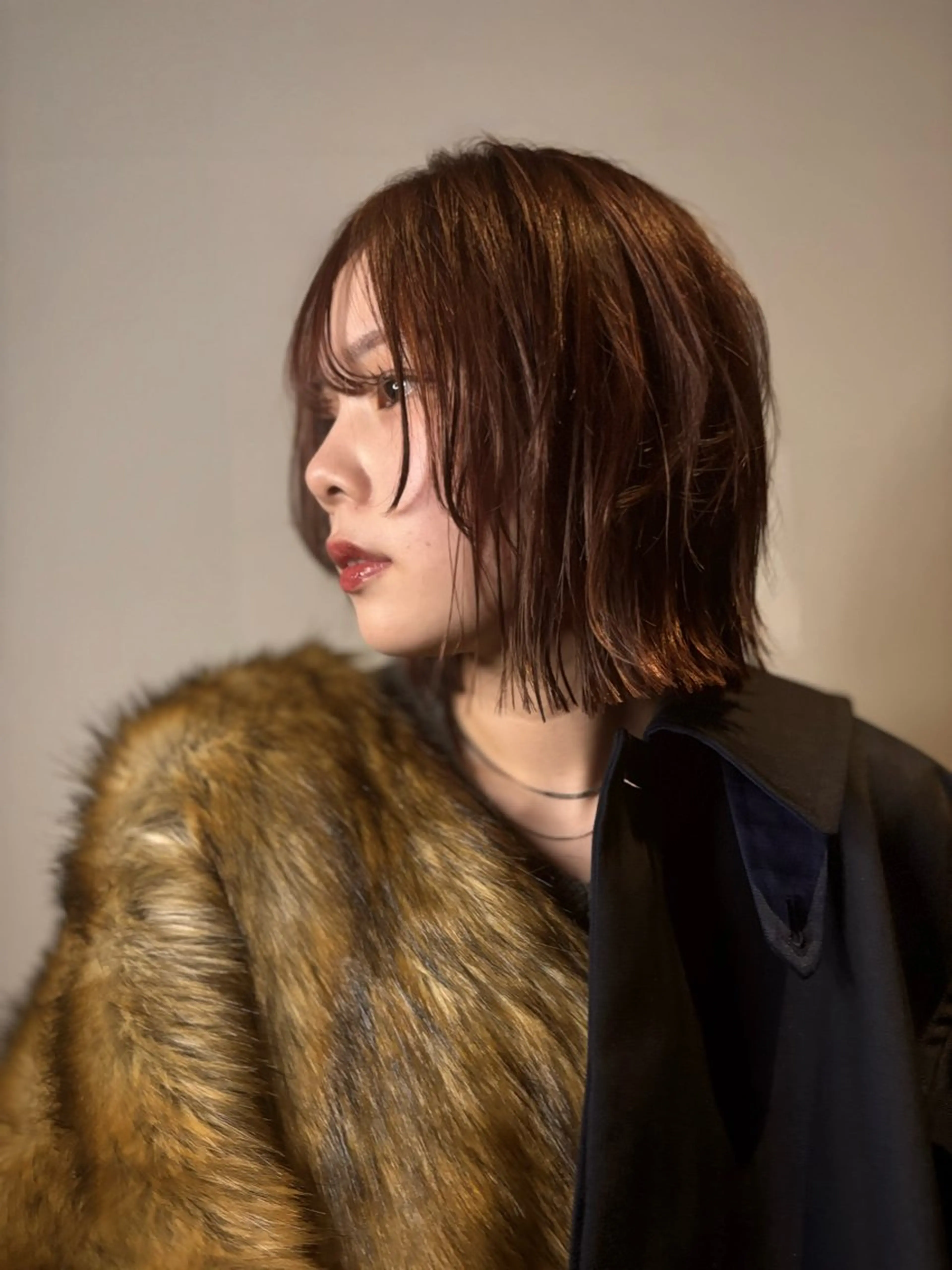 ミディアム カラー ヘアアレンジ ボブレイヤー ボブ レイヤーカット カット ヘアカラー トリートメント カットモデル募集 /ハナオカユウキのヘアスタイル