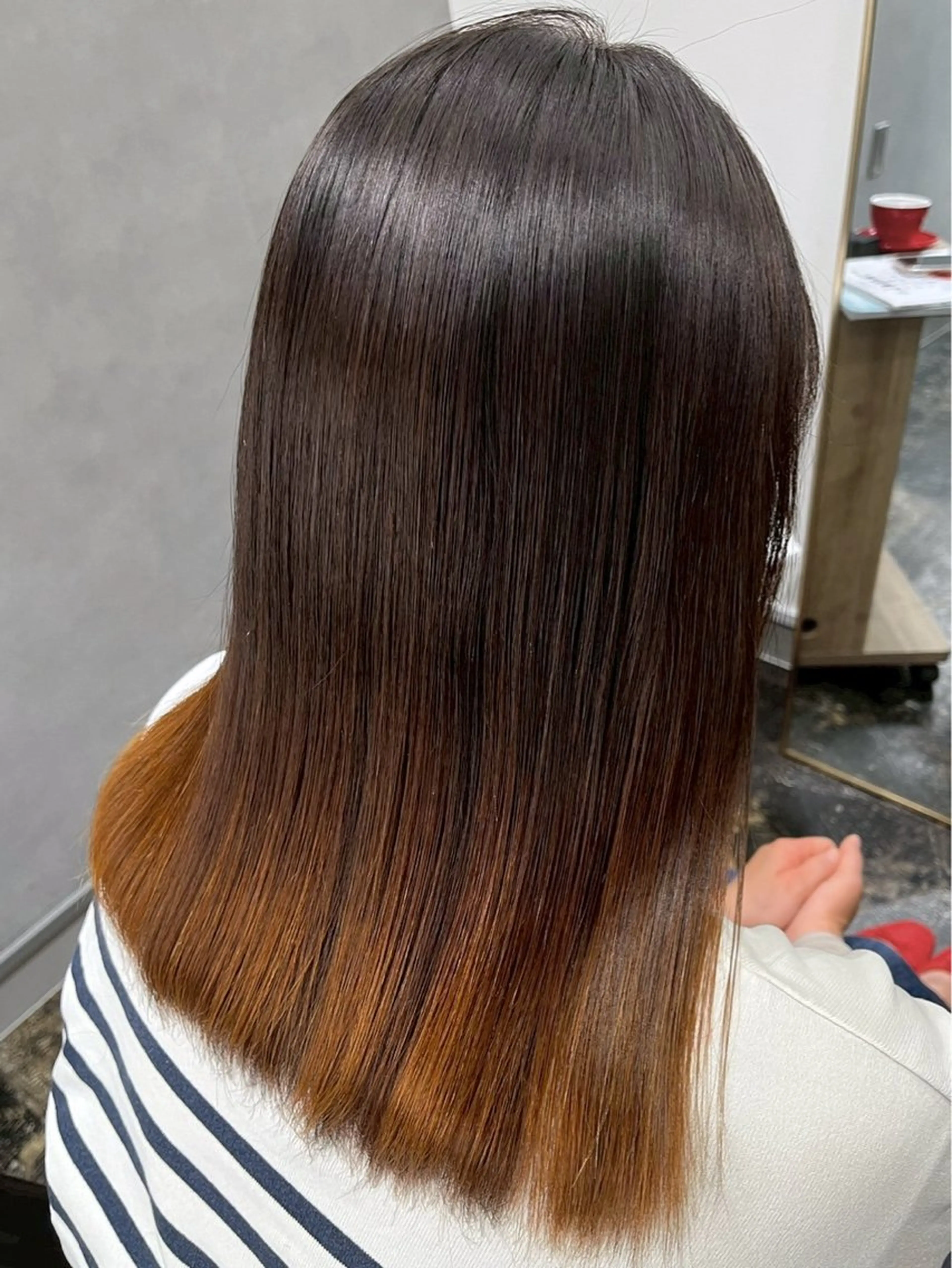 ロング カラー バレイヤージュ レイヤーカット カット ヘアカラー トリートメント ハイトーン/韓国風/ 艶髪/吉祥寺のヘアスタイル