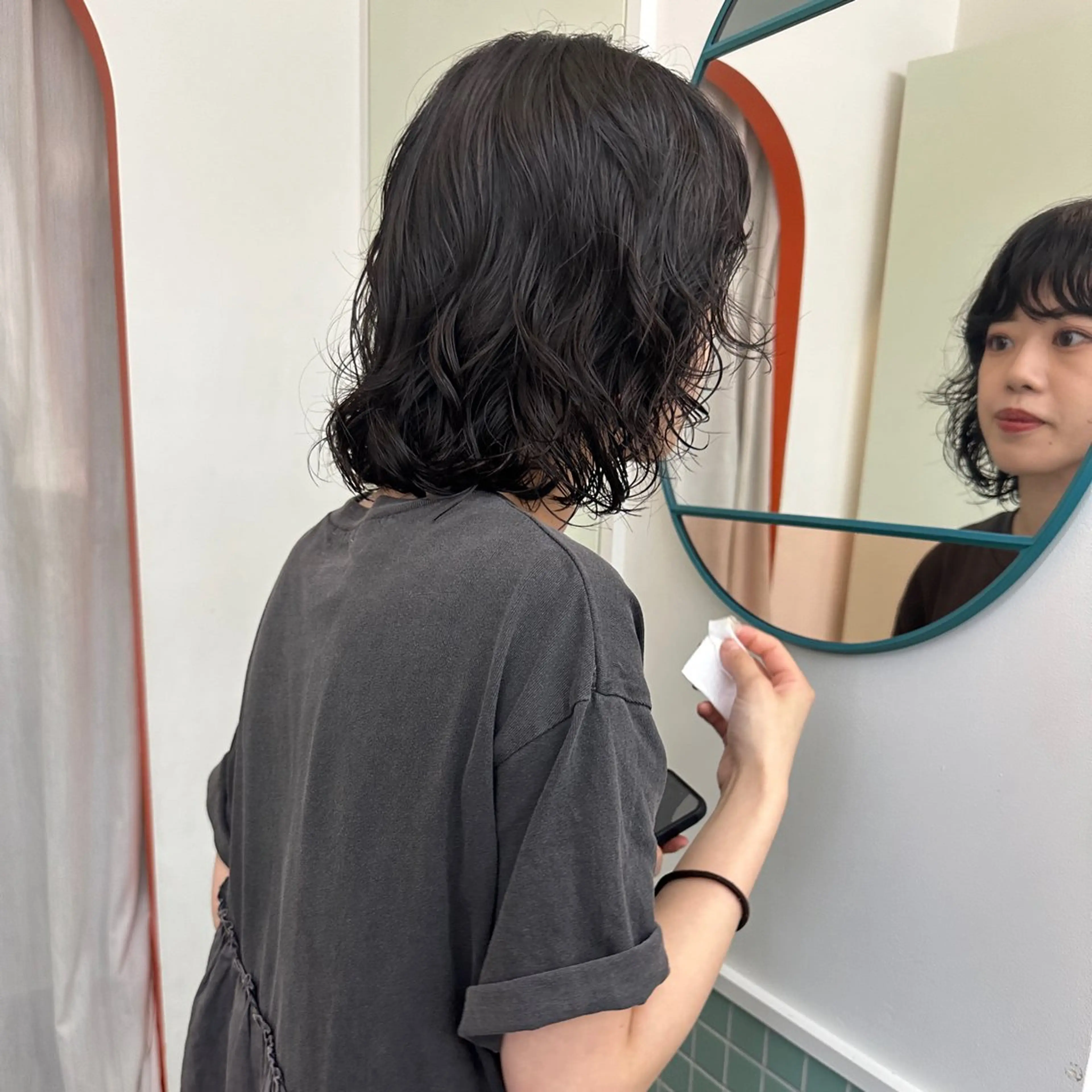 ミディアム パーマ ミディアムパーマ ボブ レイヤーカット カット パーマ トリートメント ボブ/レイヤー/ケア パーマ/リュウタのヘアスタイル