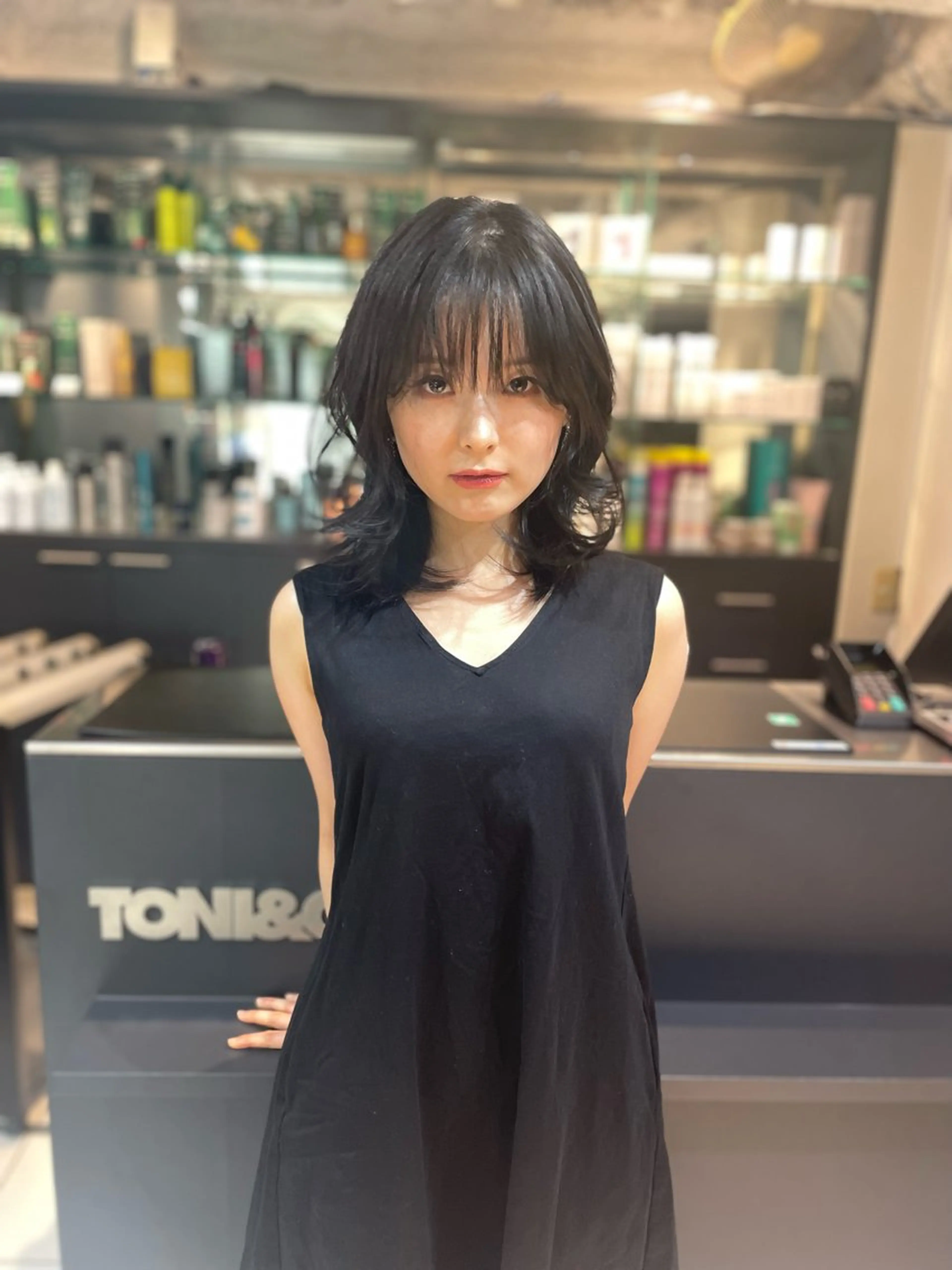 ミディアム カット ヘアカラー トリートメント レイヤーカット/ 堀匠吾のヘアスタイル