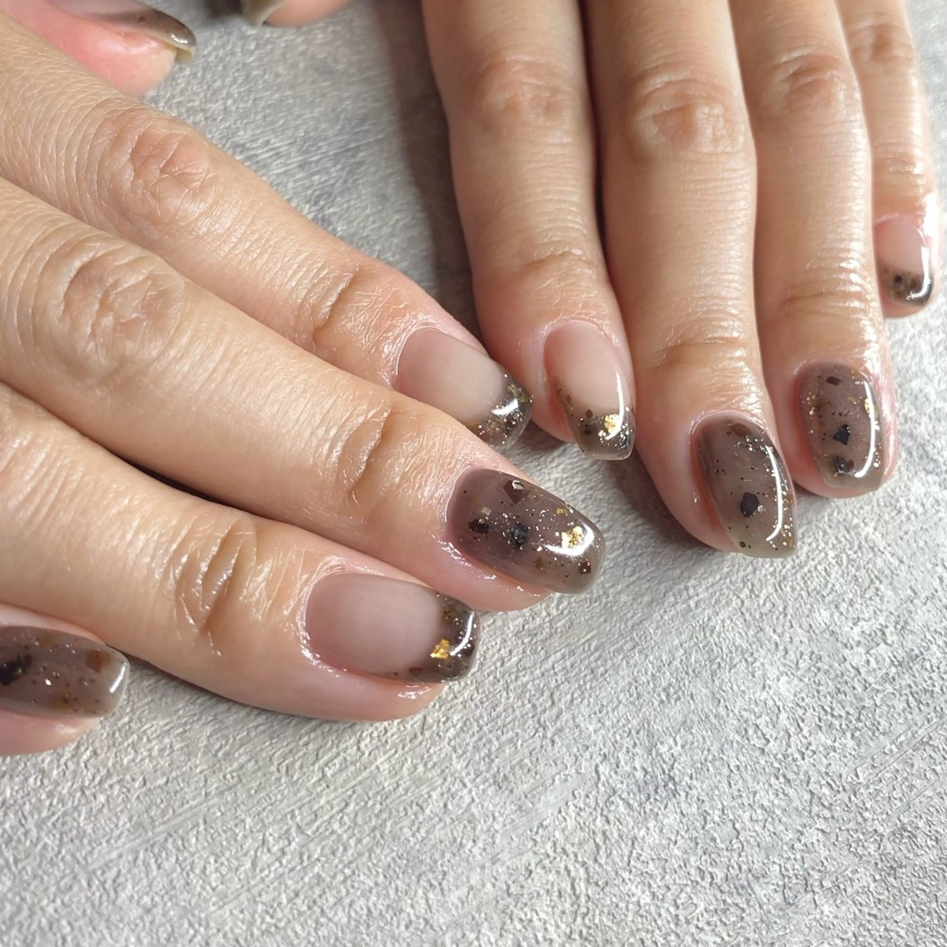 ネイル アートネイル ニュアンスネイル 冬ネイル ハンドネイル 山田 貴子のネイルデザイン