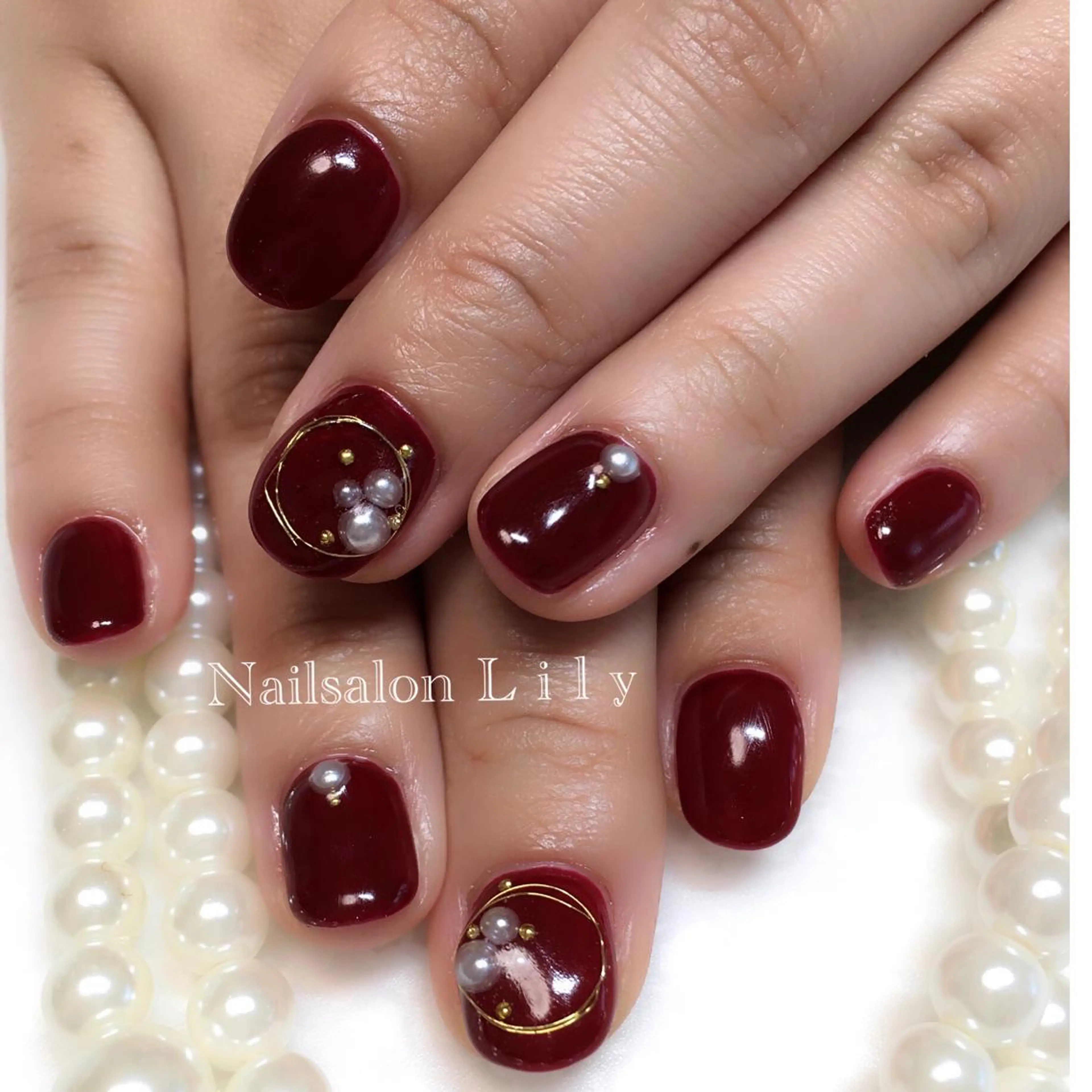ネイル ボルドー Nailsalon Lilyのネイルデザイン