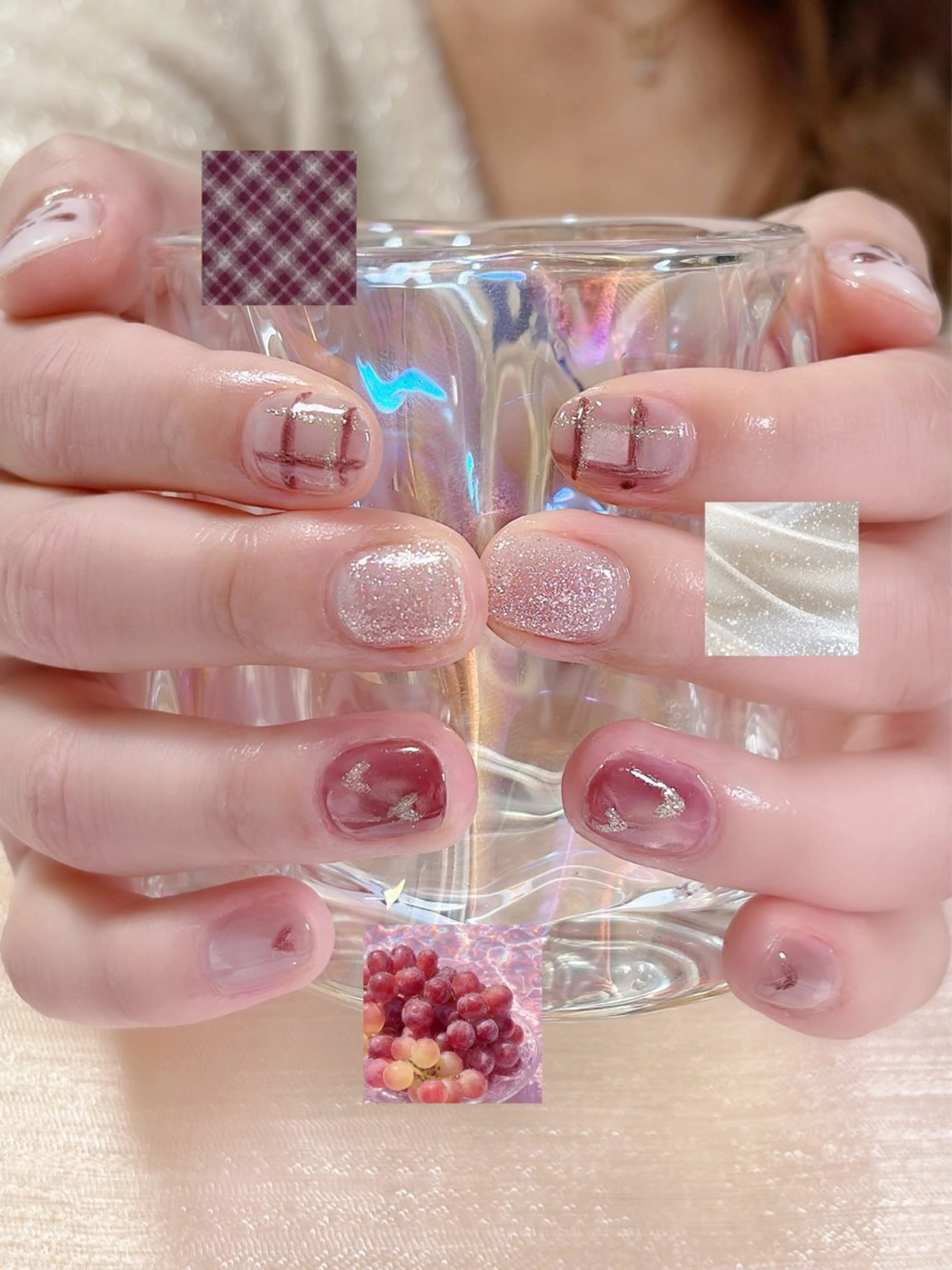 ネイル アートネイル ガーリー マグネットネイル 持ち込み ショートネイル ハンドネイル haku mioのネイルデザイン