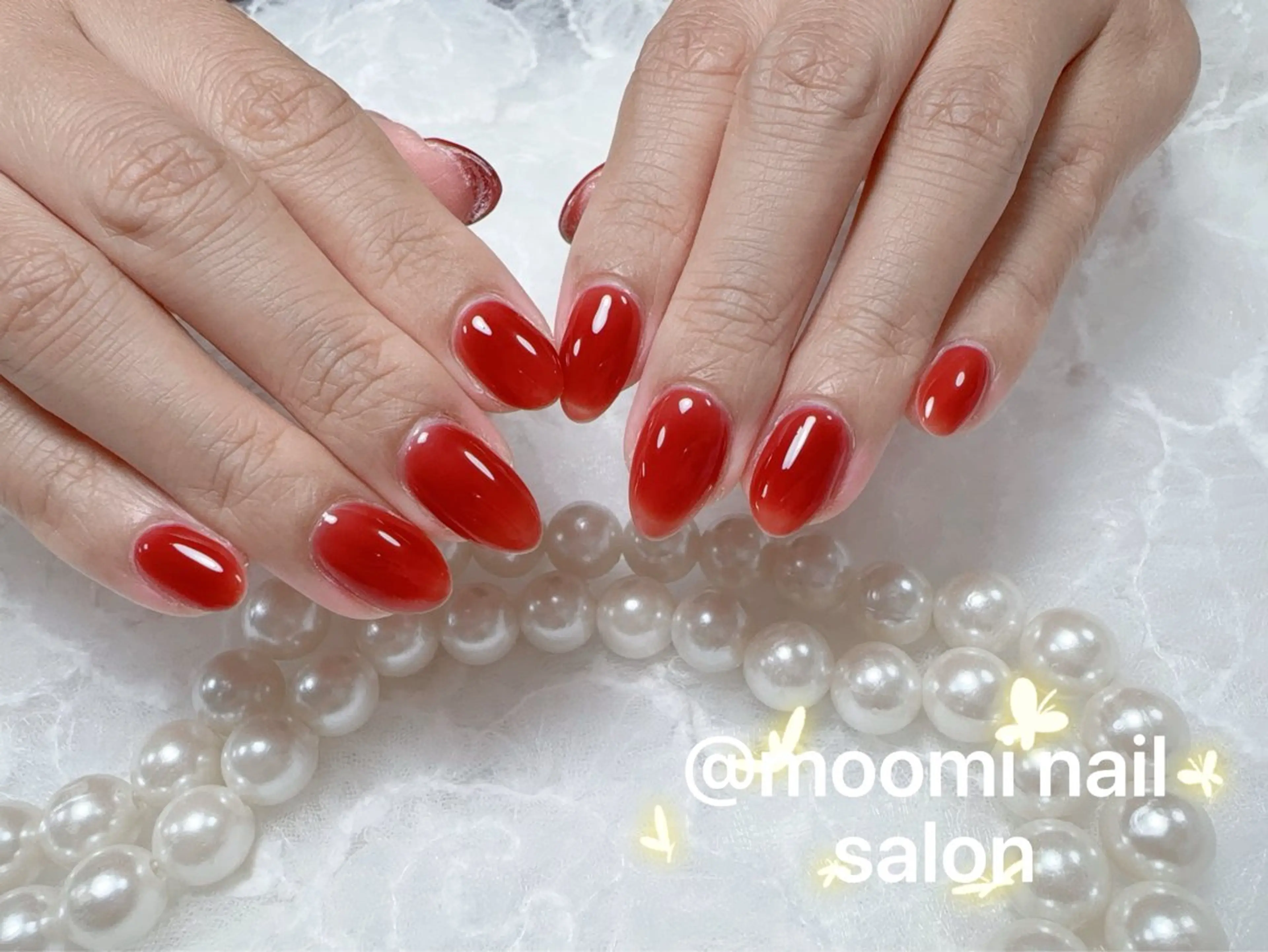 ネイル チークネイル フレンチネイル ジェルネイル グラデーション ハート ハンドネイル moomi nail スカルプ専門のネイルデザイン