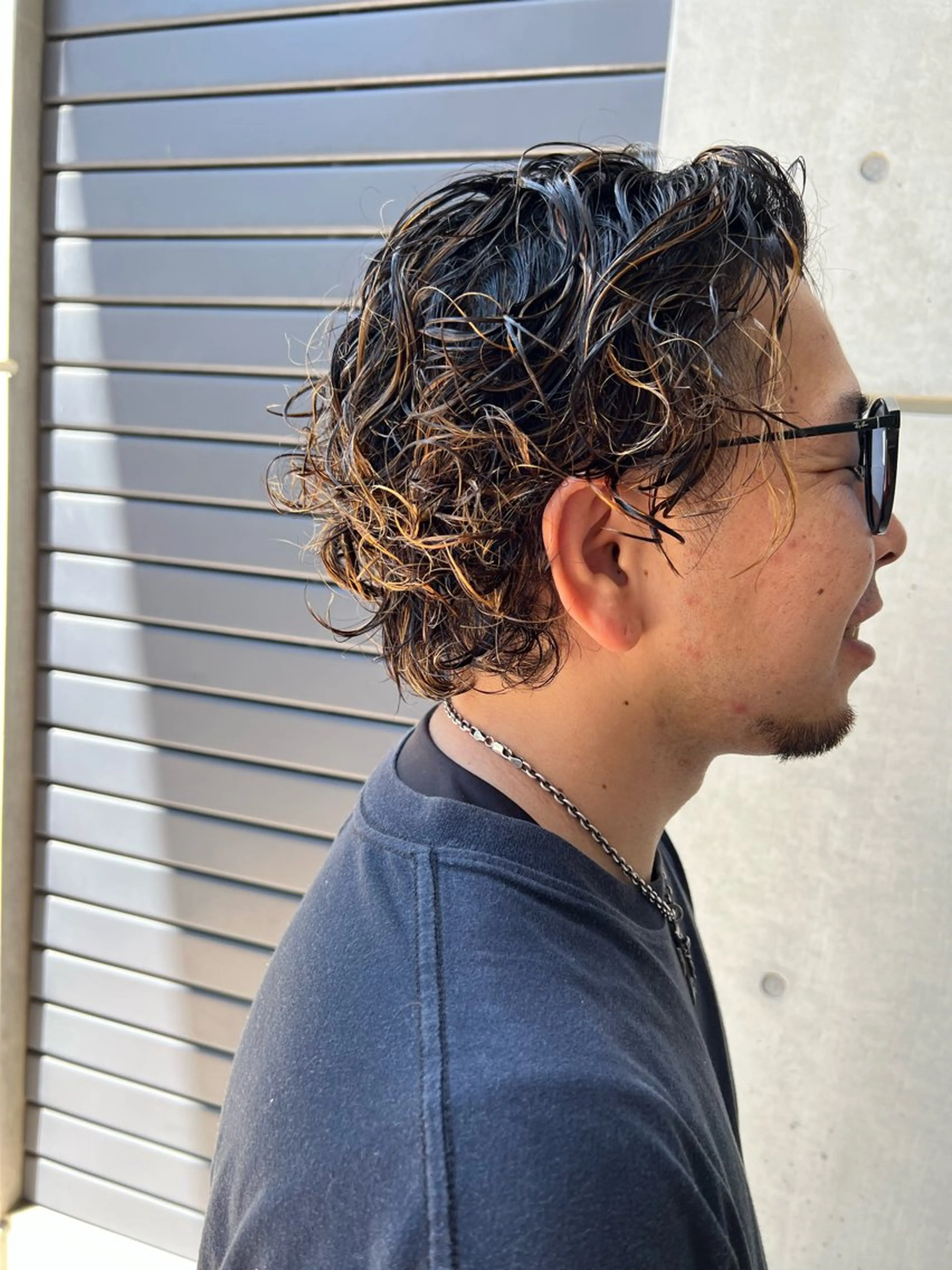 ショート メンズ メンズパーマ メンズウルフカット くせ毛 ウルフカット カット IKU ミニボブ名古屋のヘアスタイル