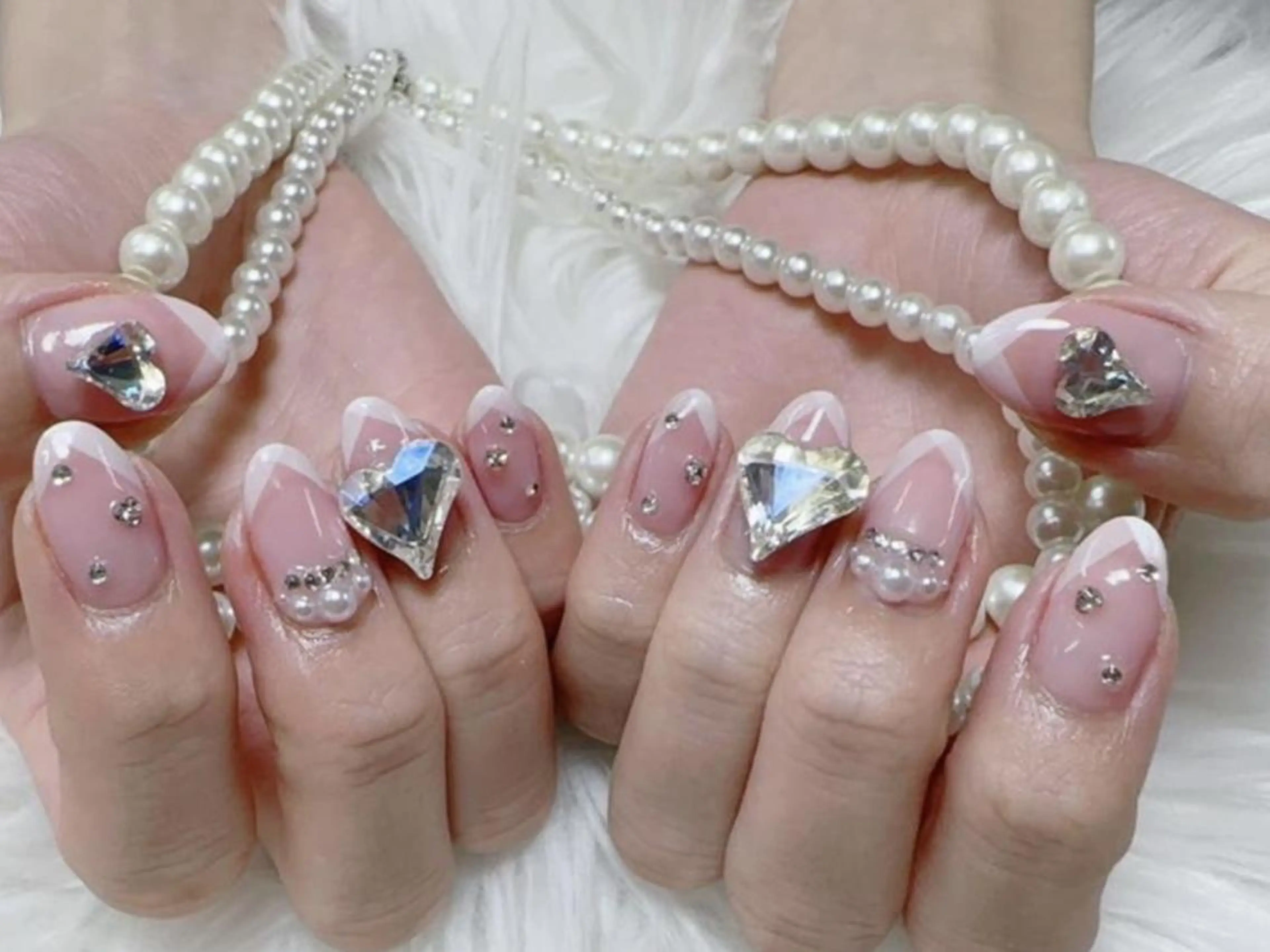 メンズ ネイル アートネイル フレンチネイル ジェルネイル キラキラネイル パラジェル Bloom kabukiのネイルデザイン